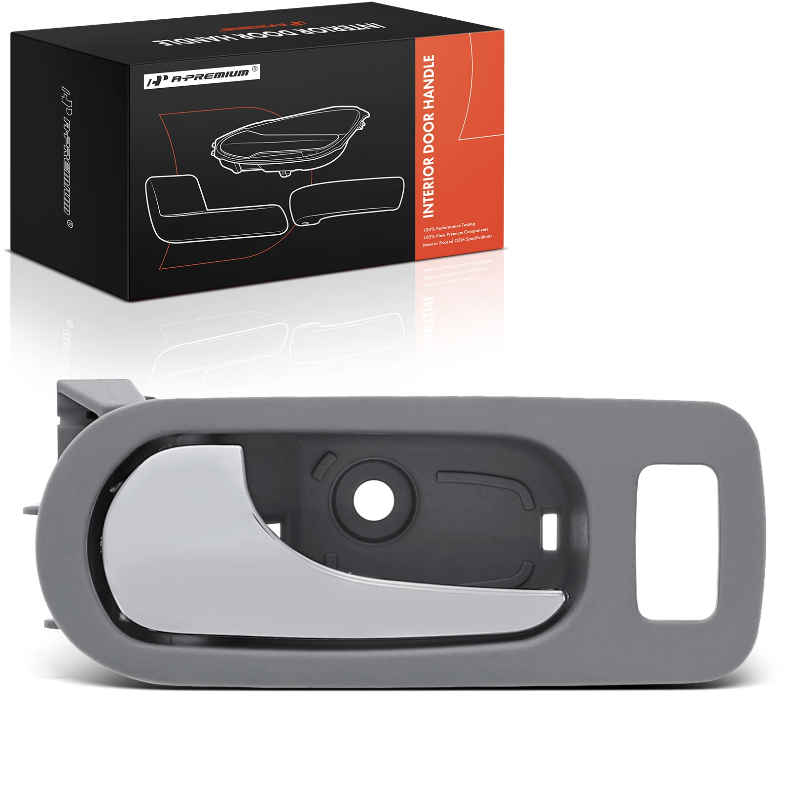 Rear Driver Zinc Chrome Lever & Light Gray Interior Door Handle