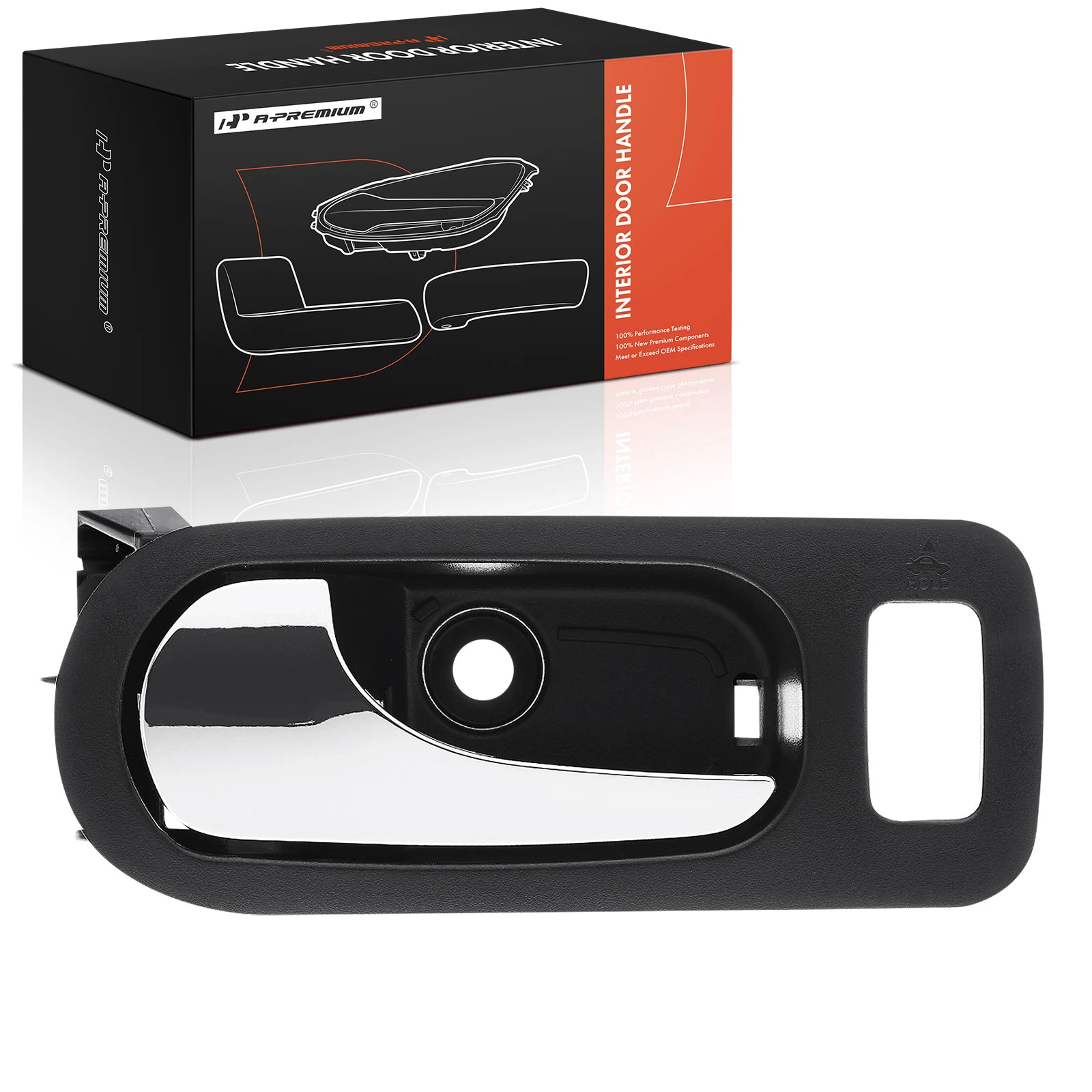 Front Driver Chrome & Black Interior Door Handle