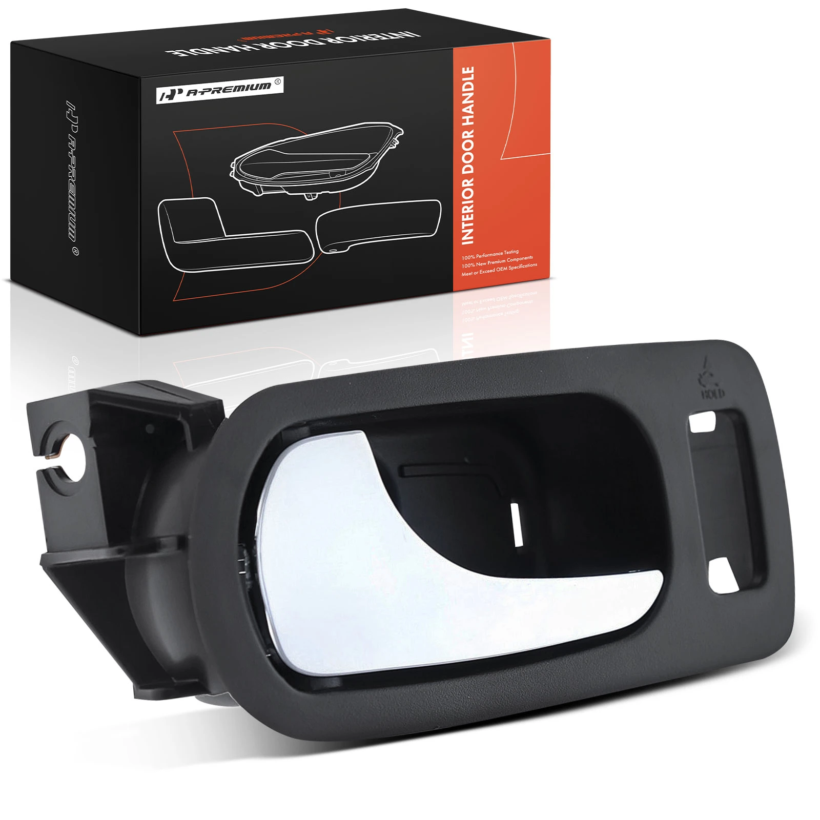 Front Driver Chrome Brown Interior Door Handle