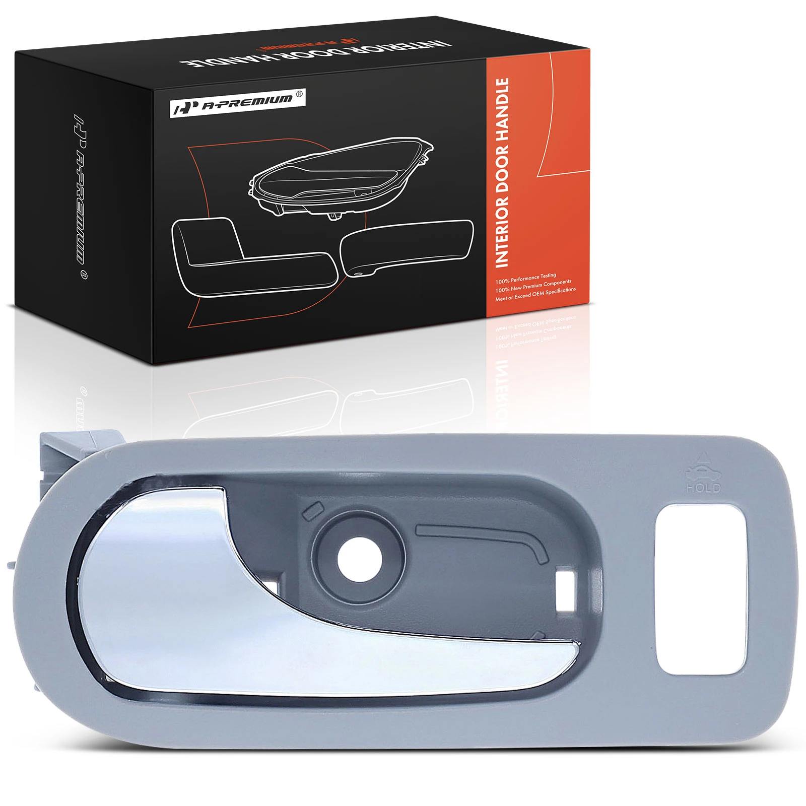 Front Driver Chrome & Gray Interior Door Handle