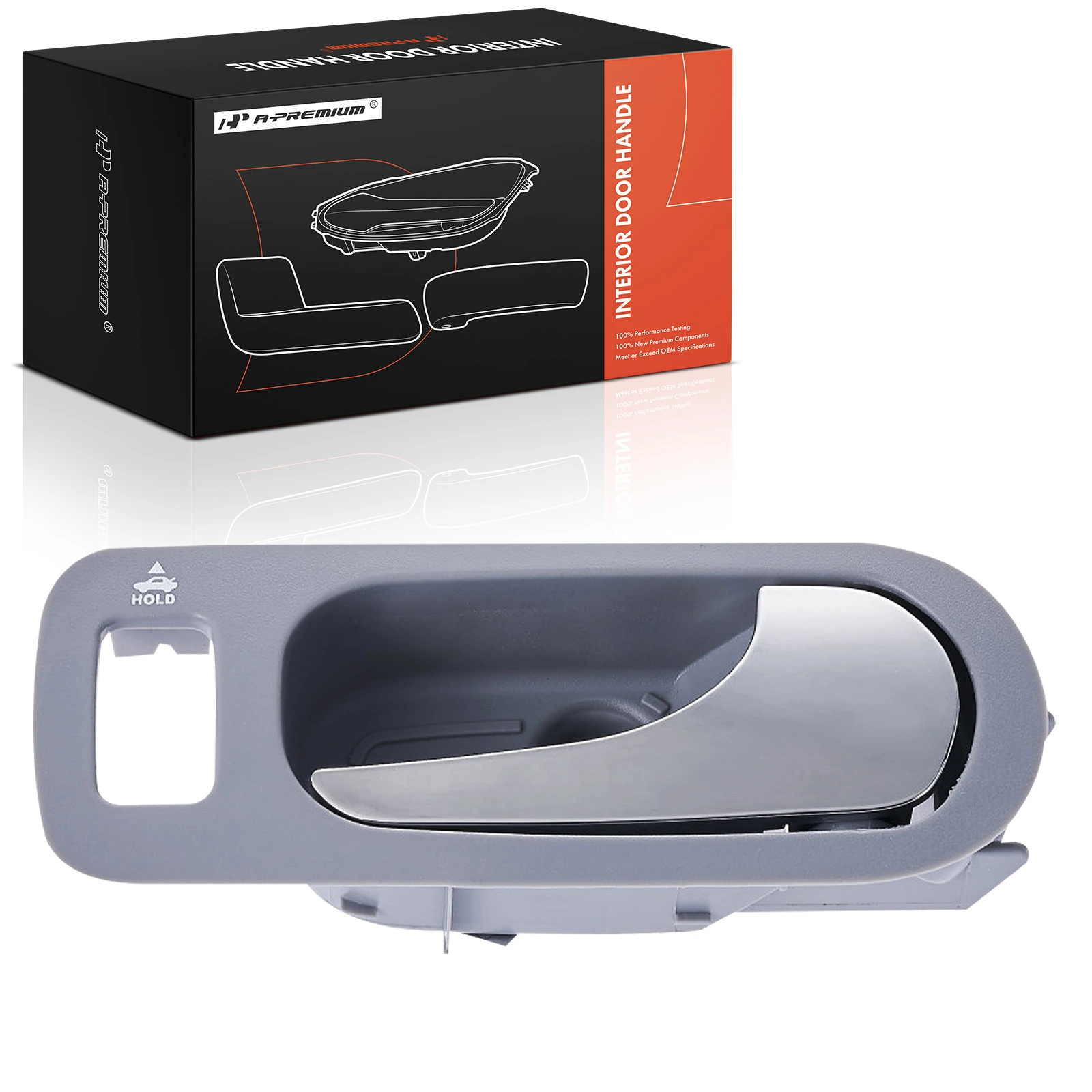 Front Passenger Chrome & Gray Interior Door Handle
