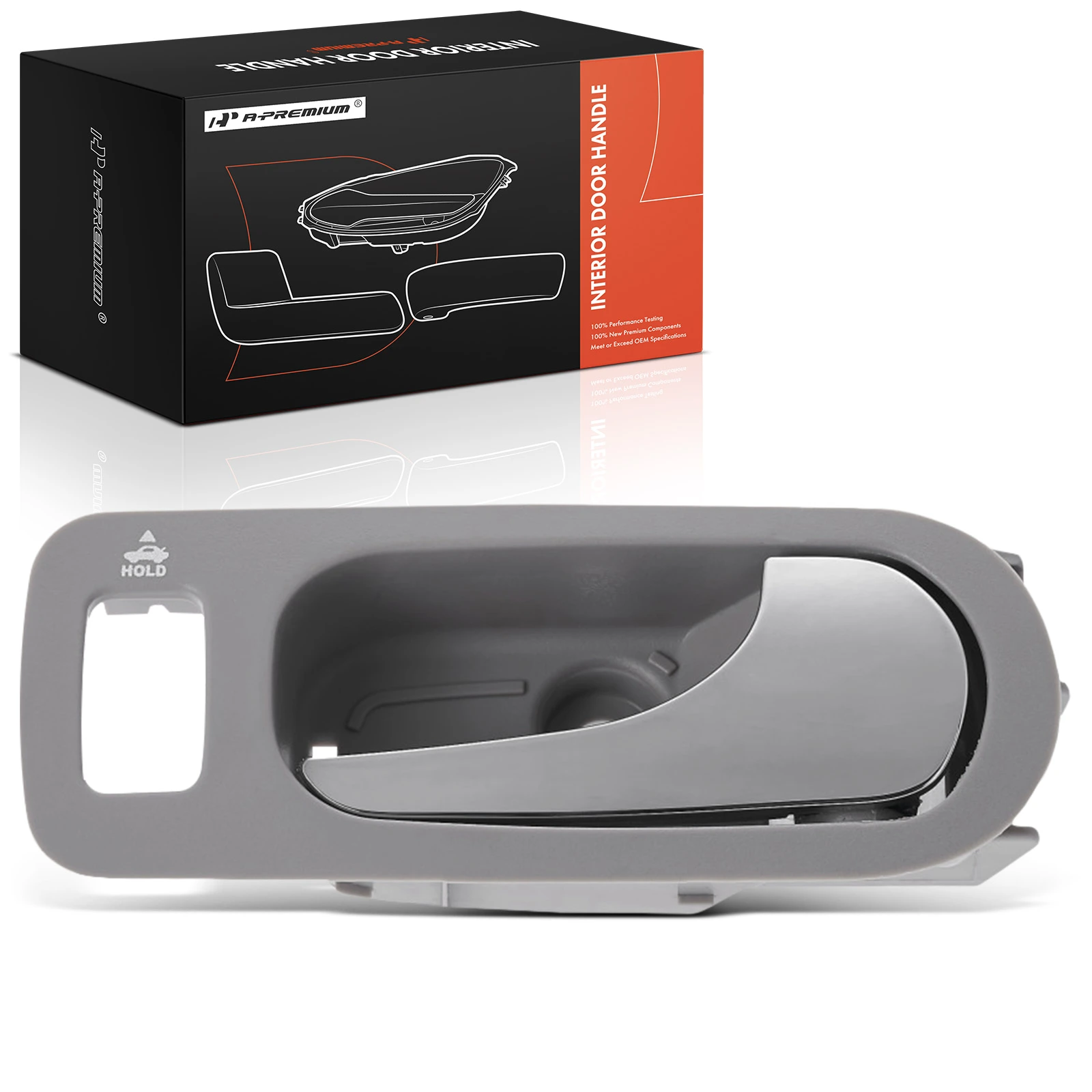 Front Passenger Chrome & Light Gray Interior Door Handle