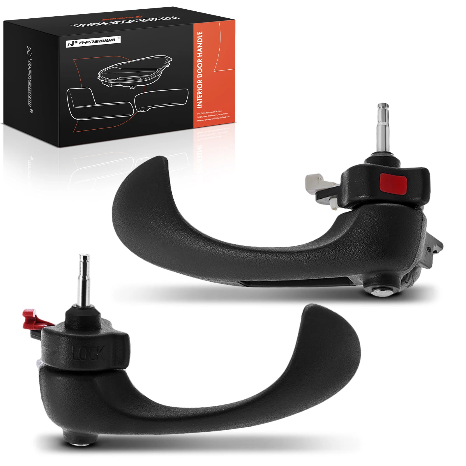 2 Pcs Black Interior Door Handle