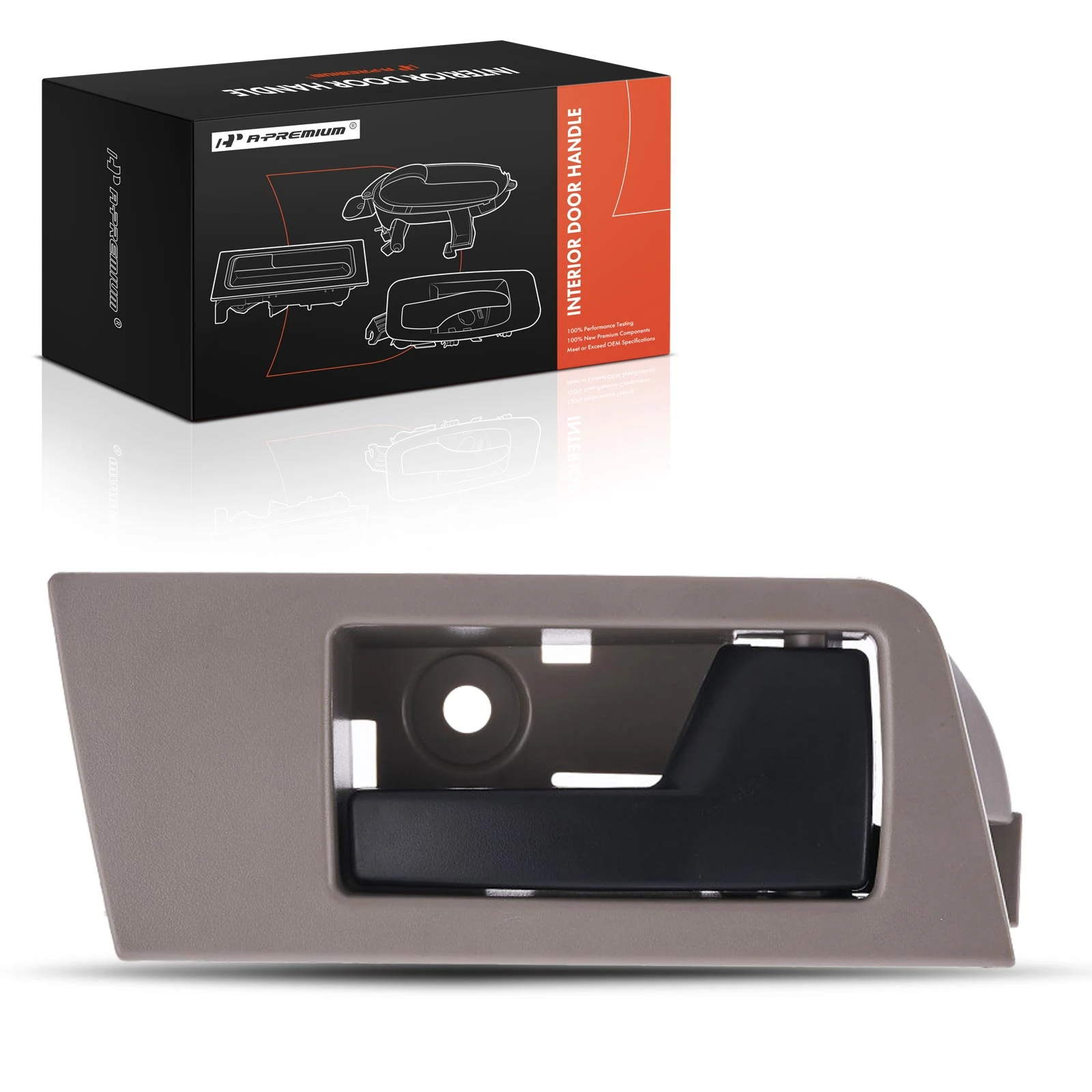 Front Passenger Gray Bezel with Black Lever Interior Door Handle