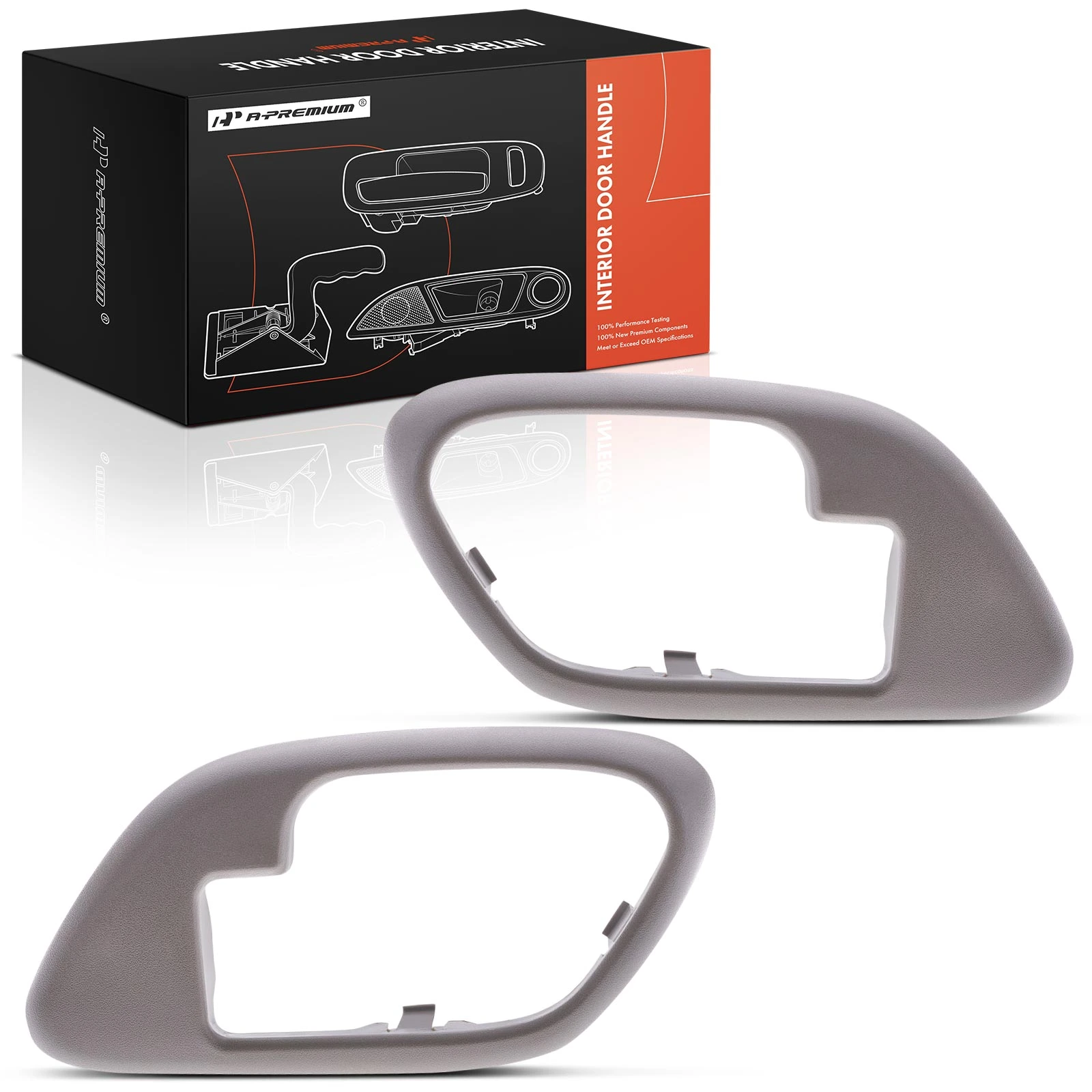 2 Pcs Tan Interior Door Handle Bezel