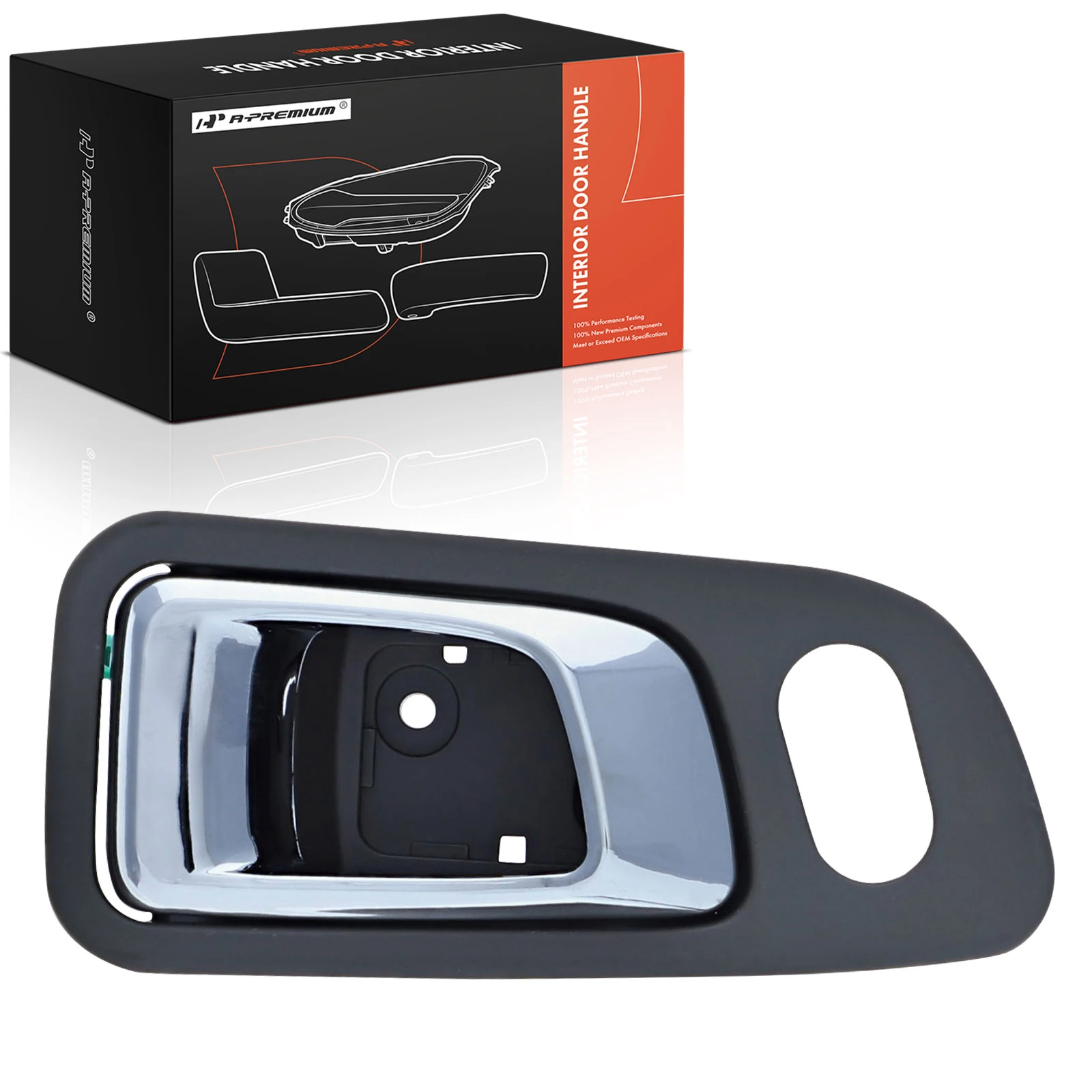 Front Driver Chrome & Gray Interior Door Handle for Honda Pilot 2003-2008