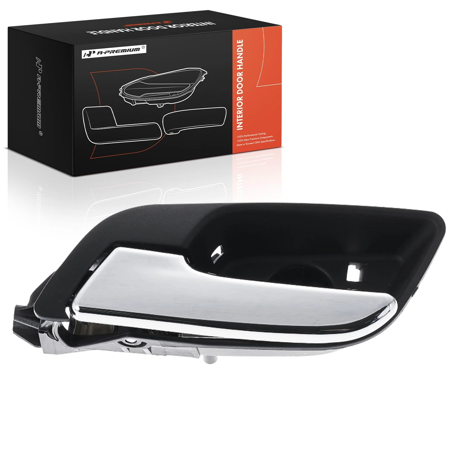 Front Driver or Rear Driver Chrome & Black Interior Door Handle