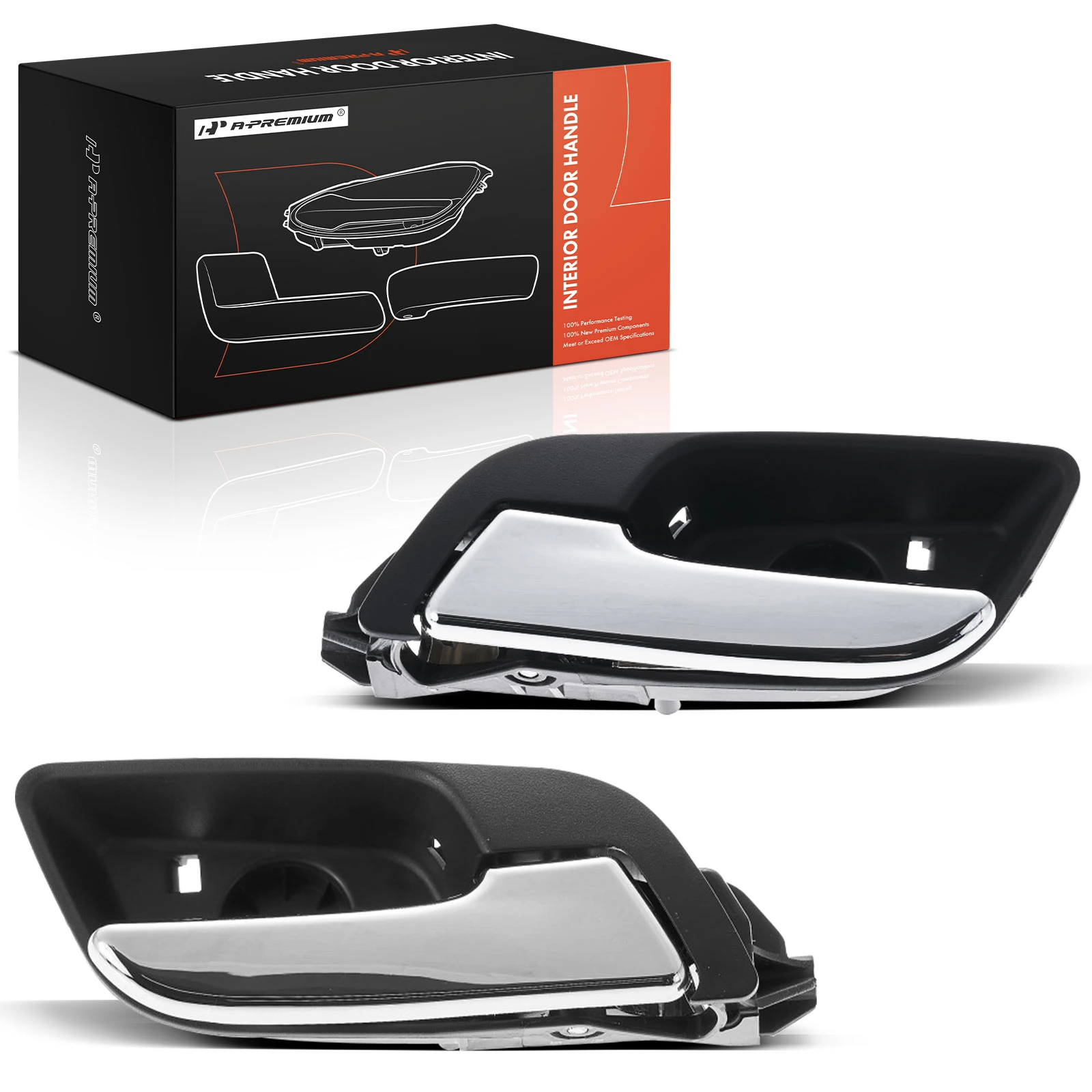 2 Pcs Front & Rear Chrome or Black Interior Door Handle