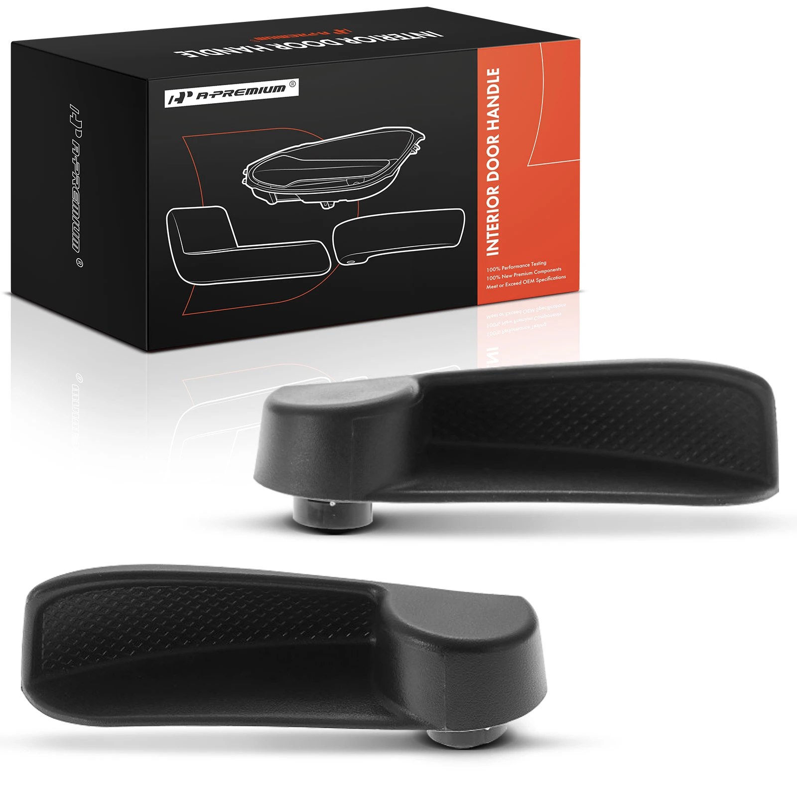 2 Pcs Rear Black Interior Door Handle