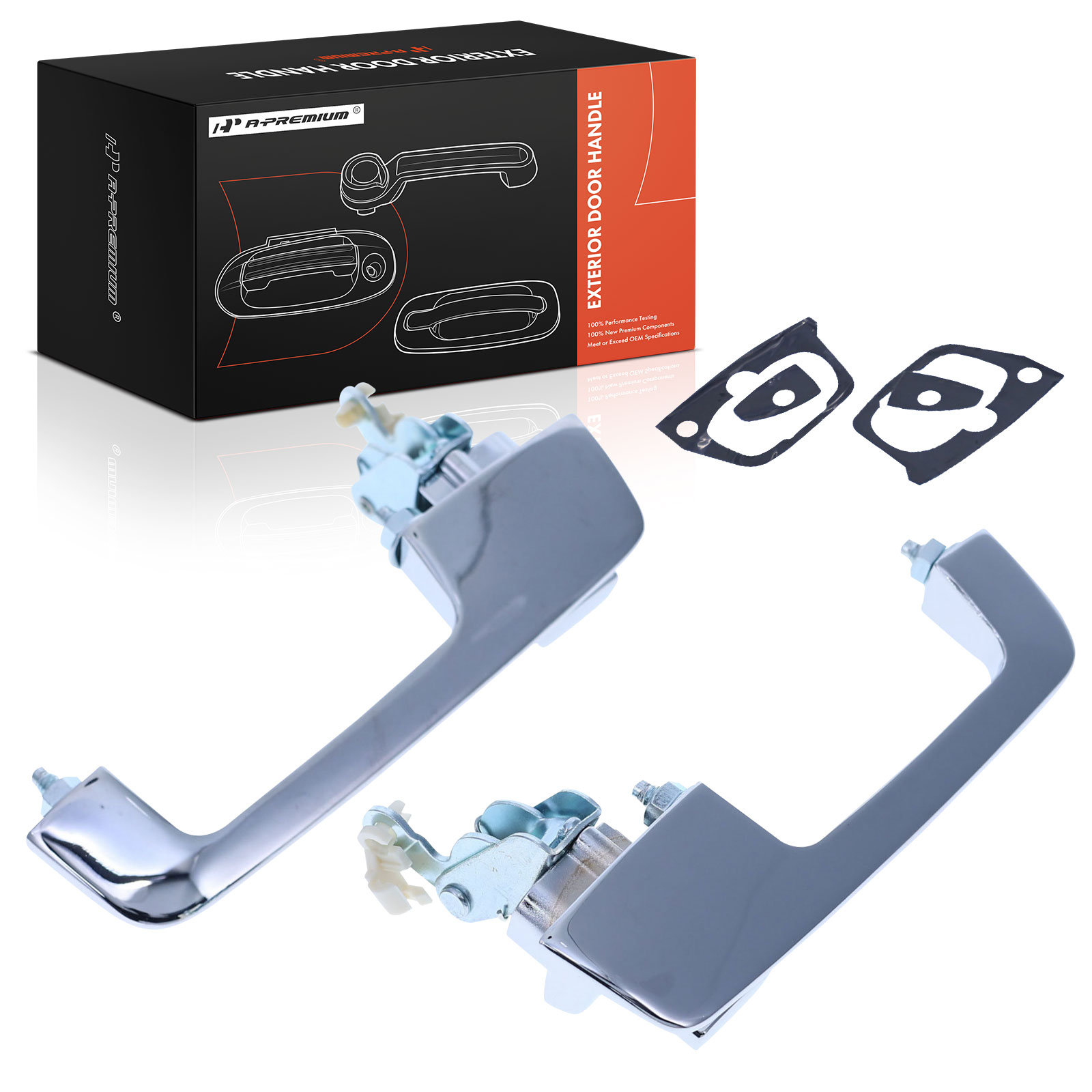 2 Pcs Chrome Exterior Door Handle with Keyhole