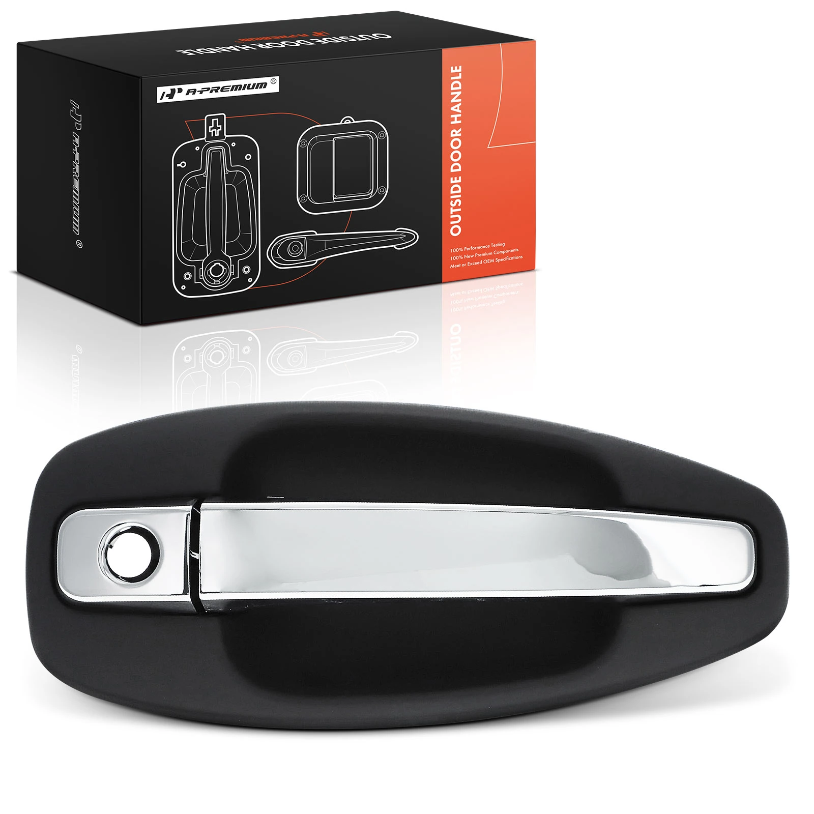 Chrome & Black Exterior Door Handle