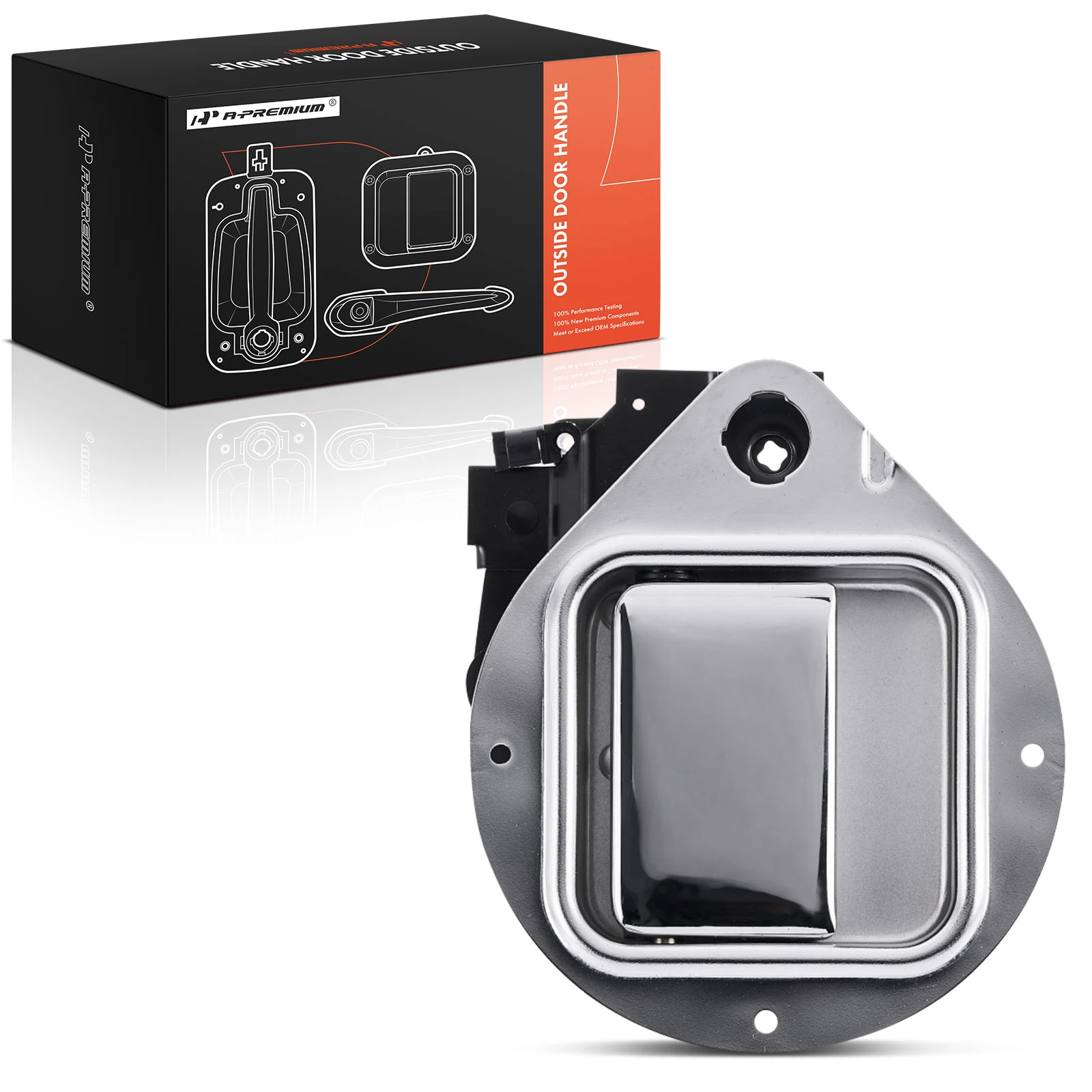 Front Passenger Chrome Exterior Door Handle with Keyhole