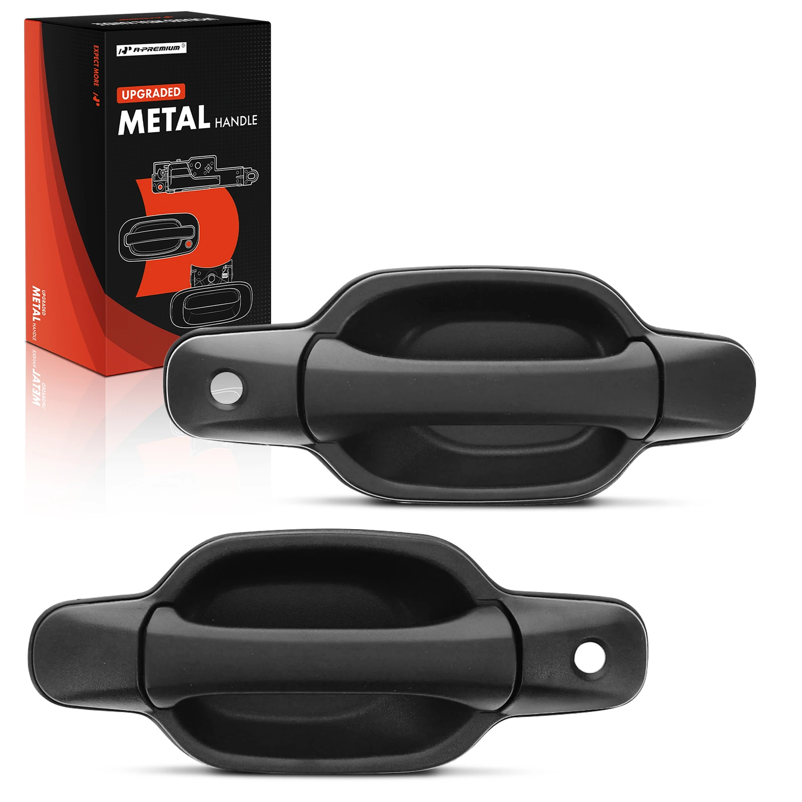 2 Pcs Front Upgraded Metal Exterior Door Handle with Keyhole