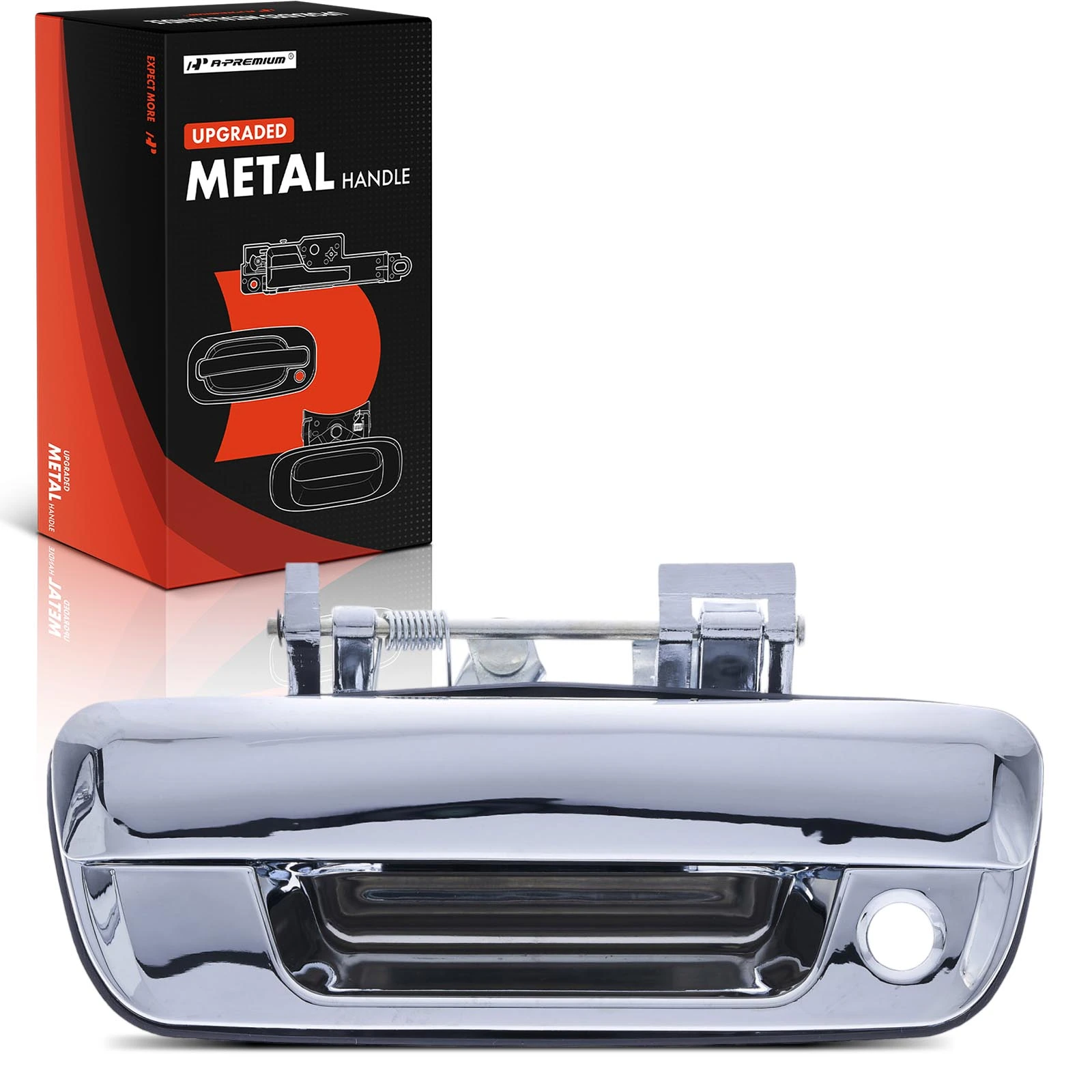 Upgraded Metal Tailgate Handle with Keyhole Chrome