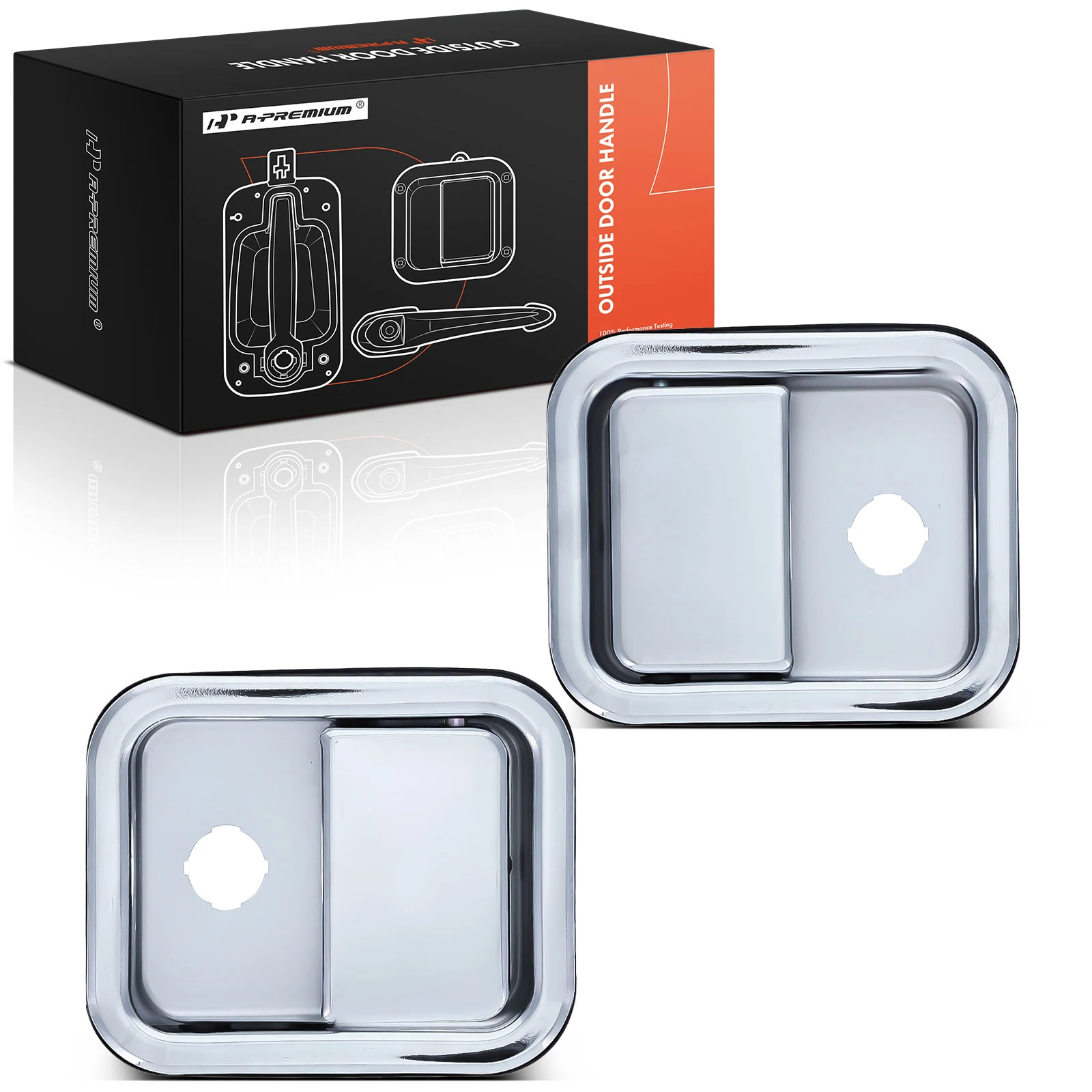 2 Pcs Driver & Passenger All Chrome Exterior Door Handle