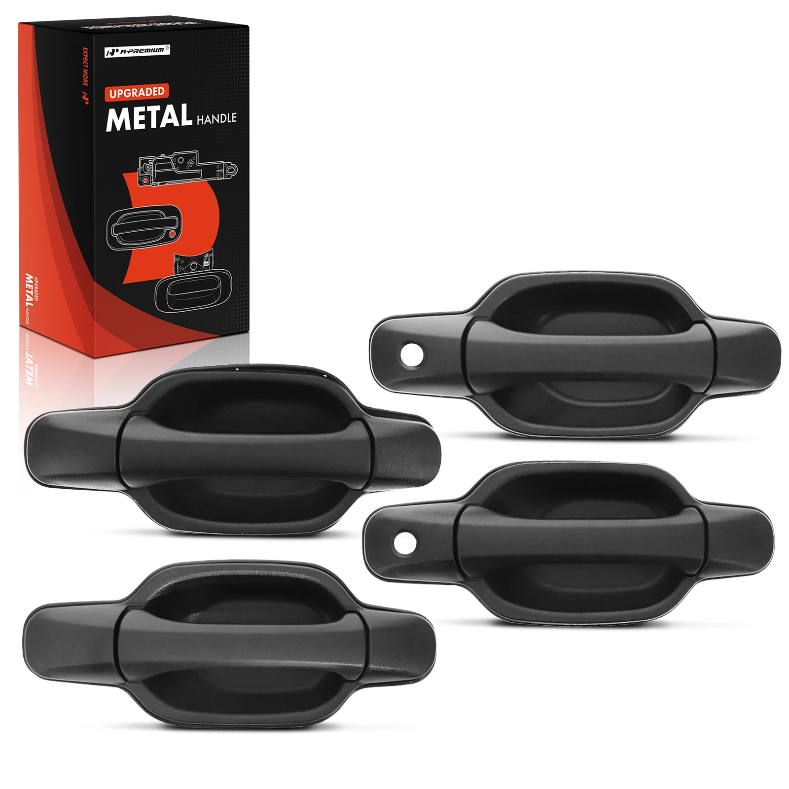 4 Pcs Front & Rear Upgraded Metal Exterior Door Handle