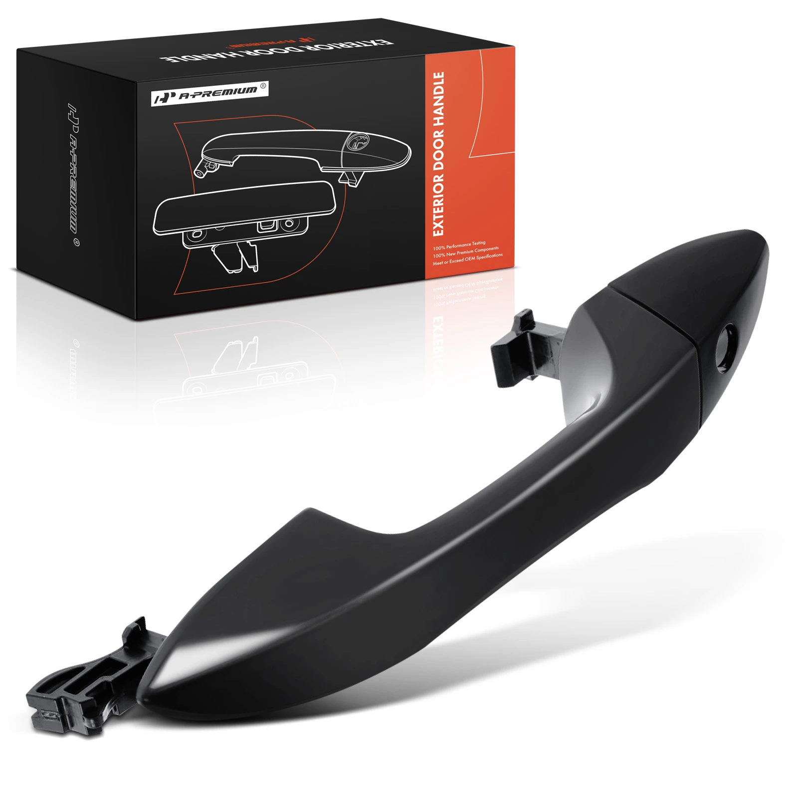 Front Driver Black Exterior Door Handle with Keyhole