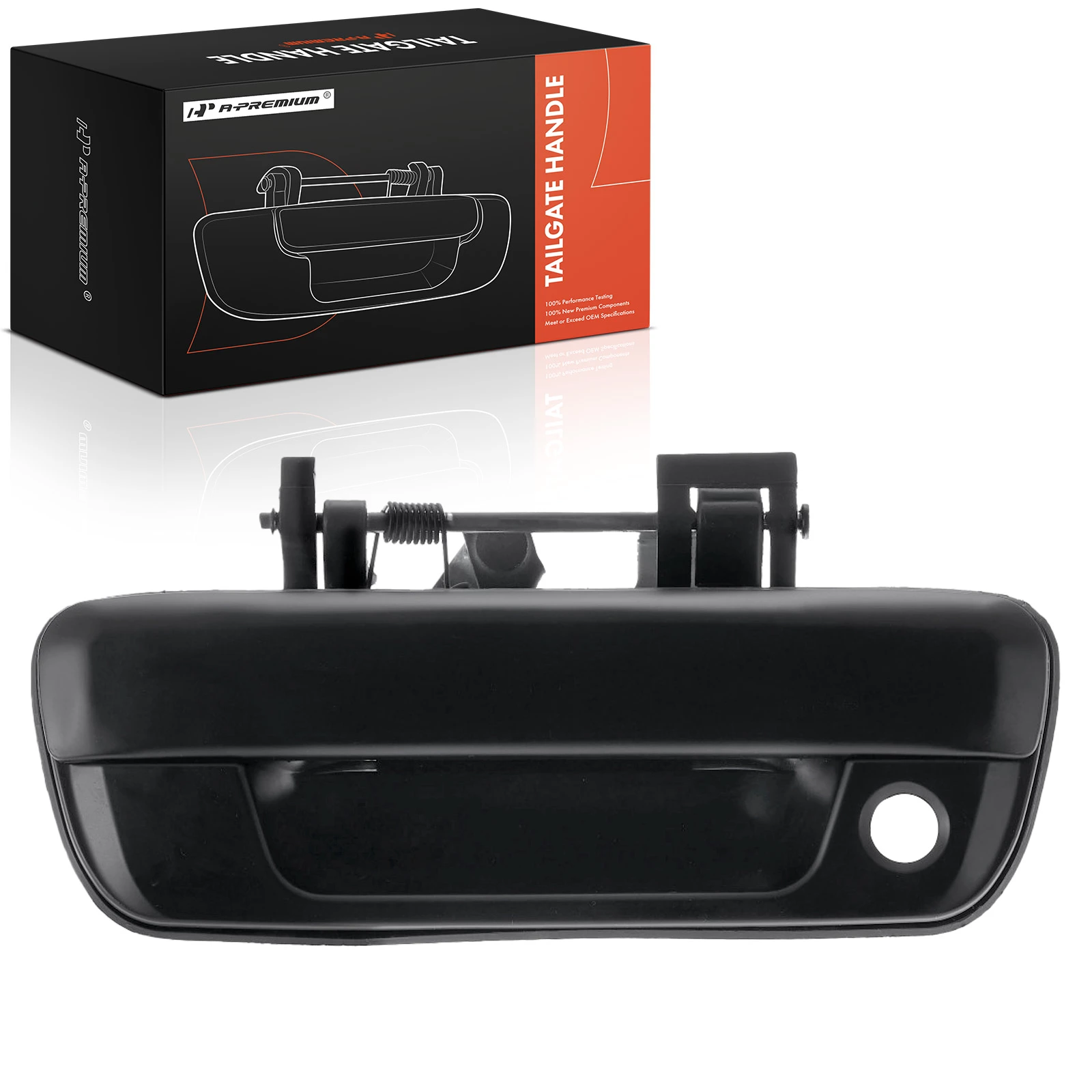 Rear Black Smooth Tailgate Handle with Keyhole