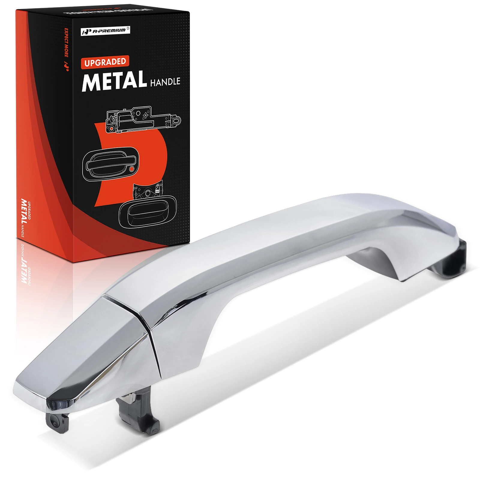 Rear Upgraded Metal Exterior Door Handle Chrome for 2015-2020 Cadillac Escalade ESV