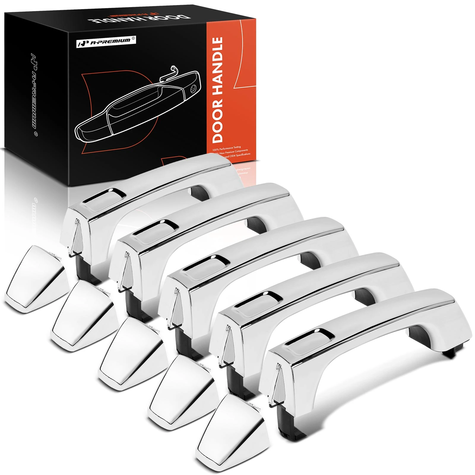 5 Pcs Front & Rear & Cargo Chrome Exterior Door Handle for 2006-2010 Hummer H3