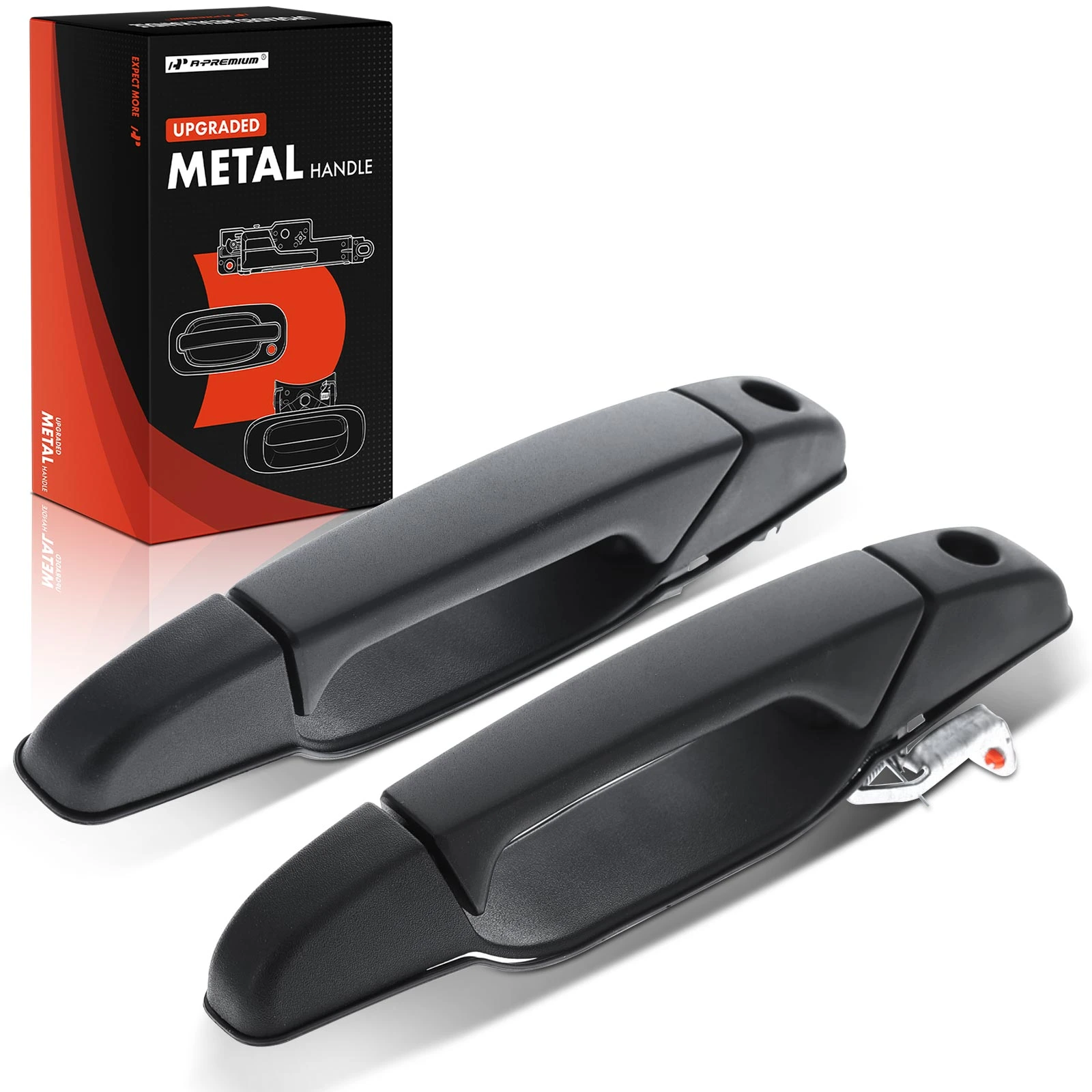 2 Pcs Upgraded Metal Front Exterior Door Handle with Keyhole