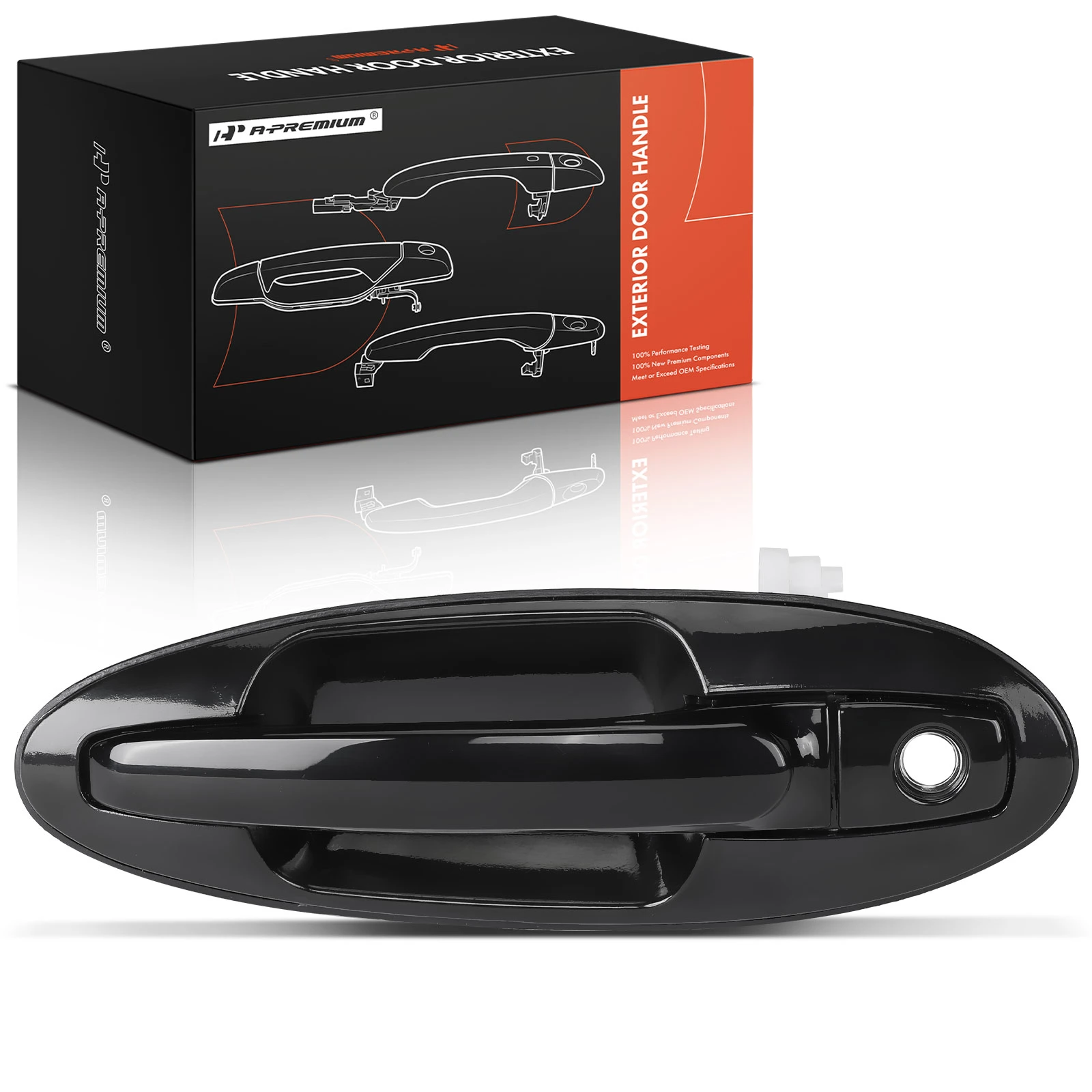 Front Driver Black Exterior Door Handle with Keyhole