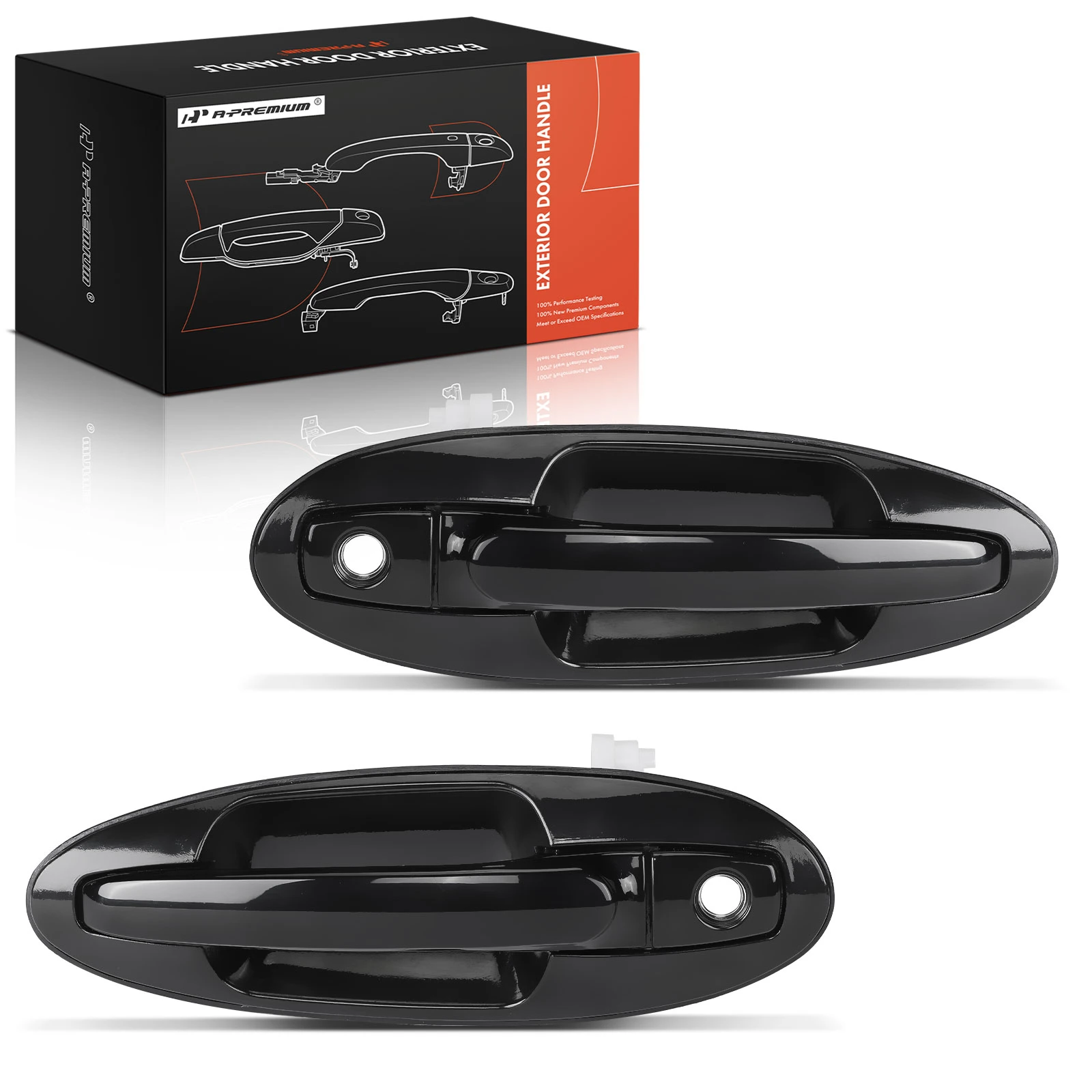 2 Pcs Front Black Exterior Door Handle