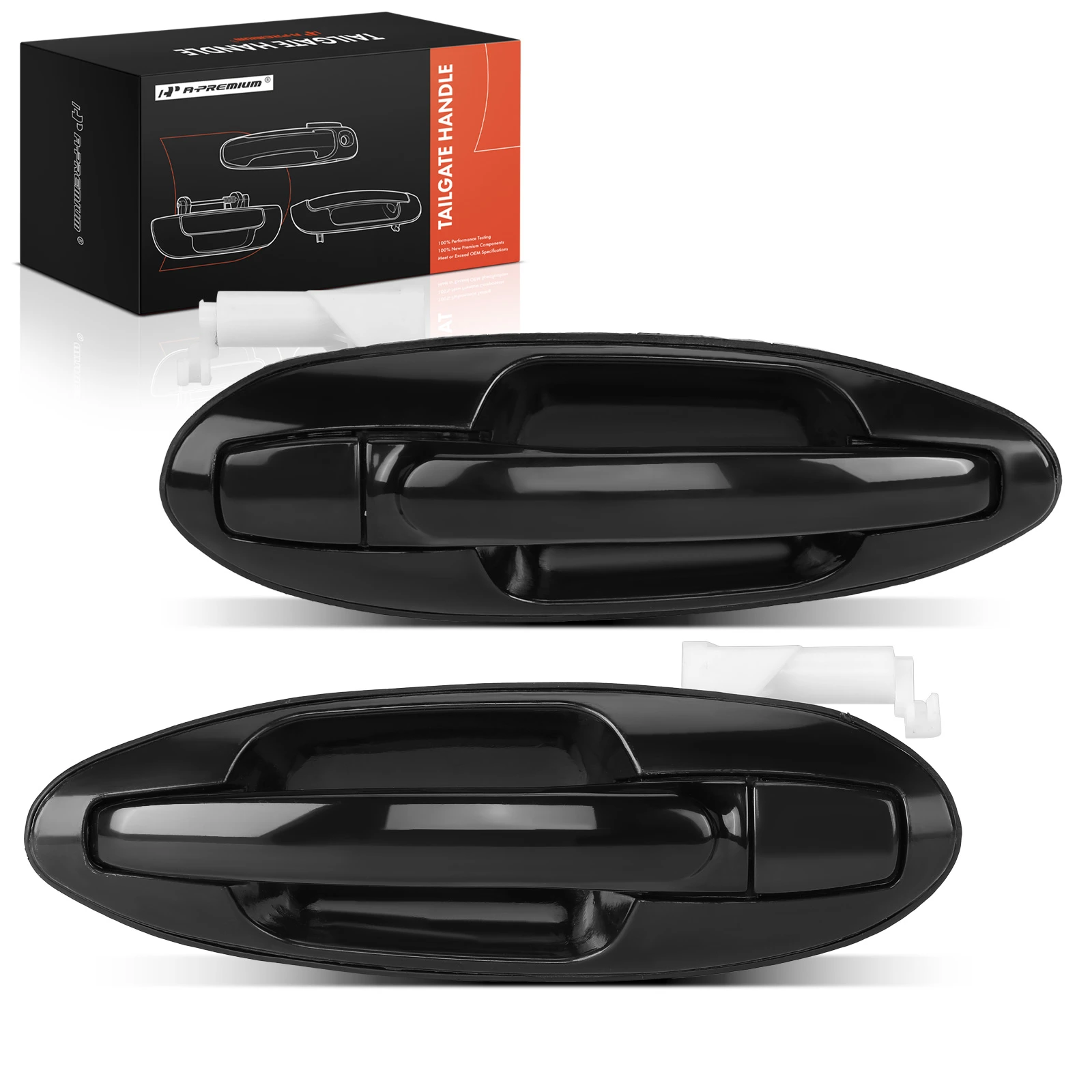 2 Pcs Rear Black Exterior Door Handle