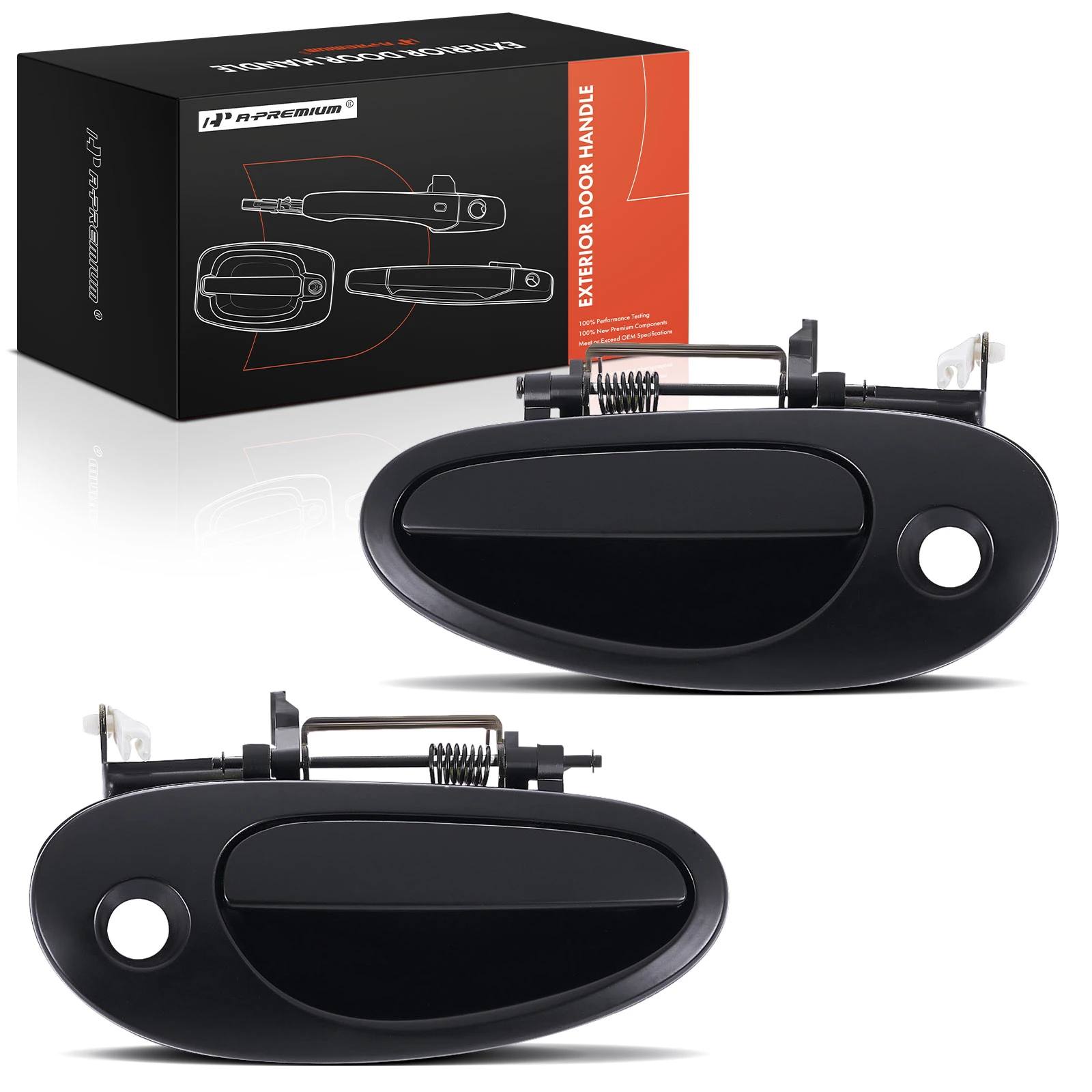 2 Pcs Front Black Exterior Handle with keyhole