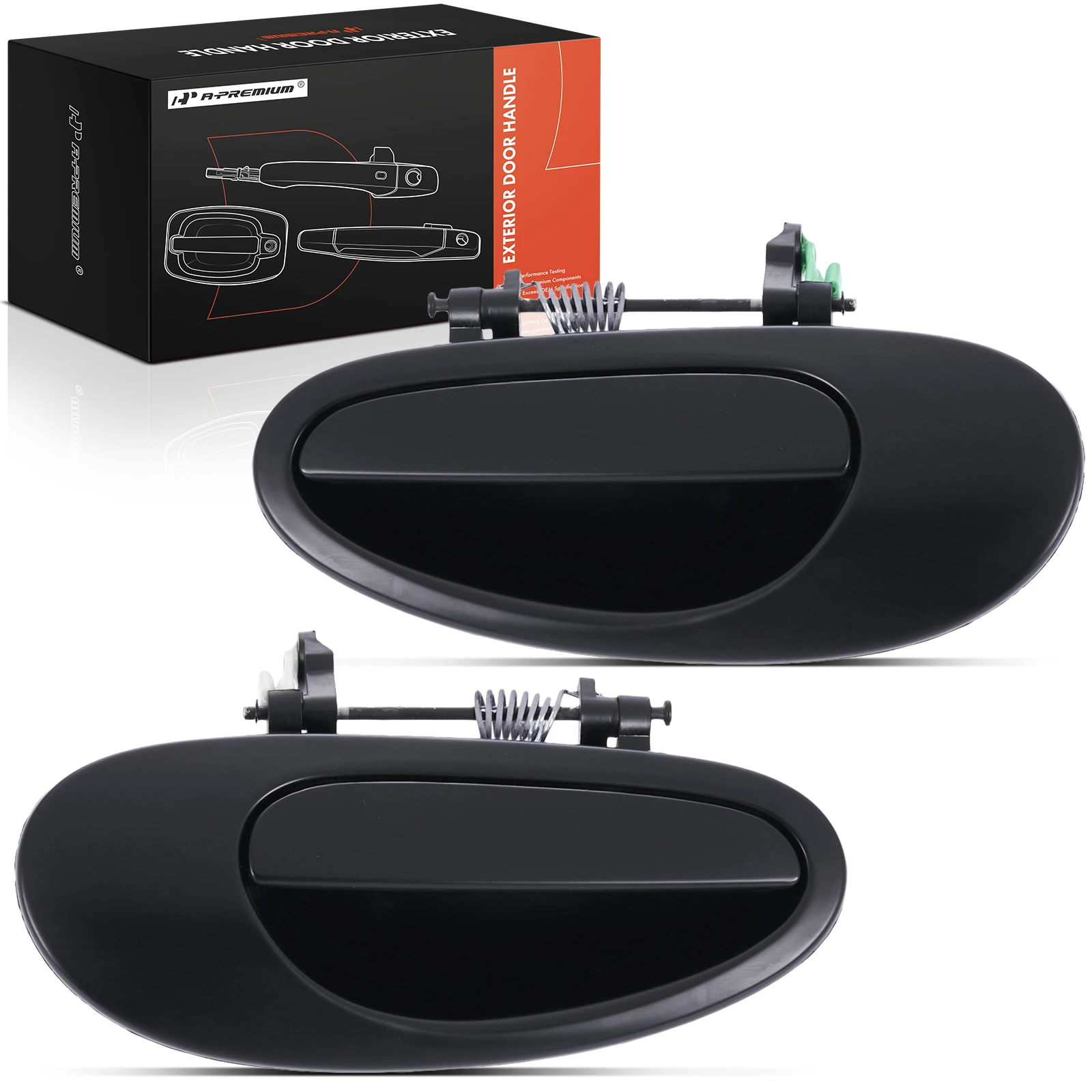 2 Pcs Rear Black Exterior Handle