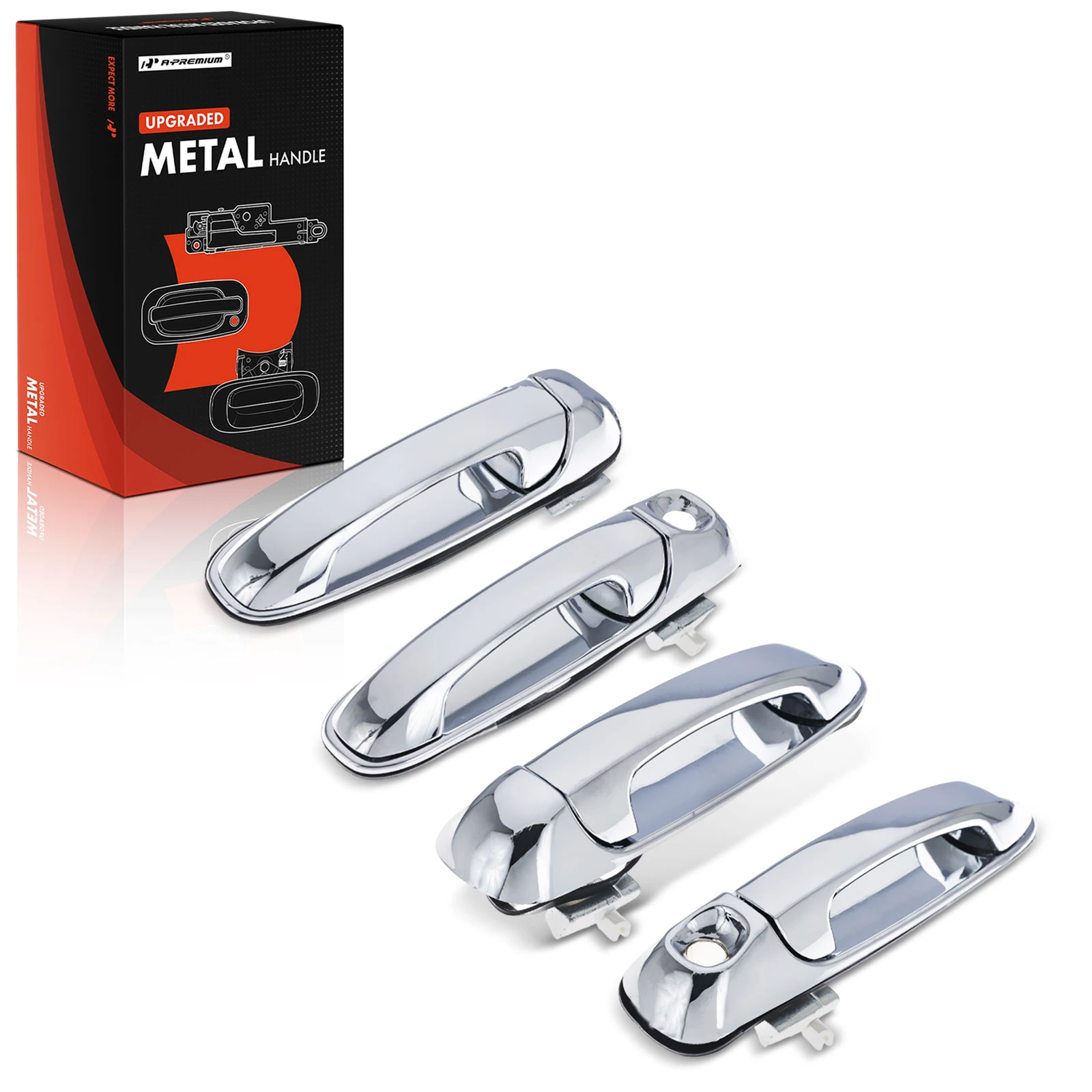 4 Pcs Front & Rear Exterior Door Handle for 2003-2009 Dodge Ram 2500