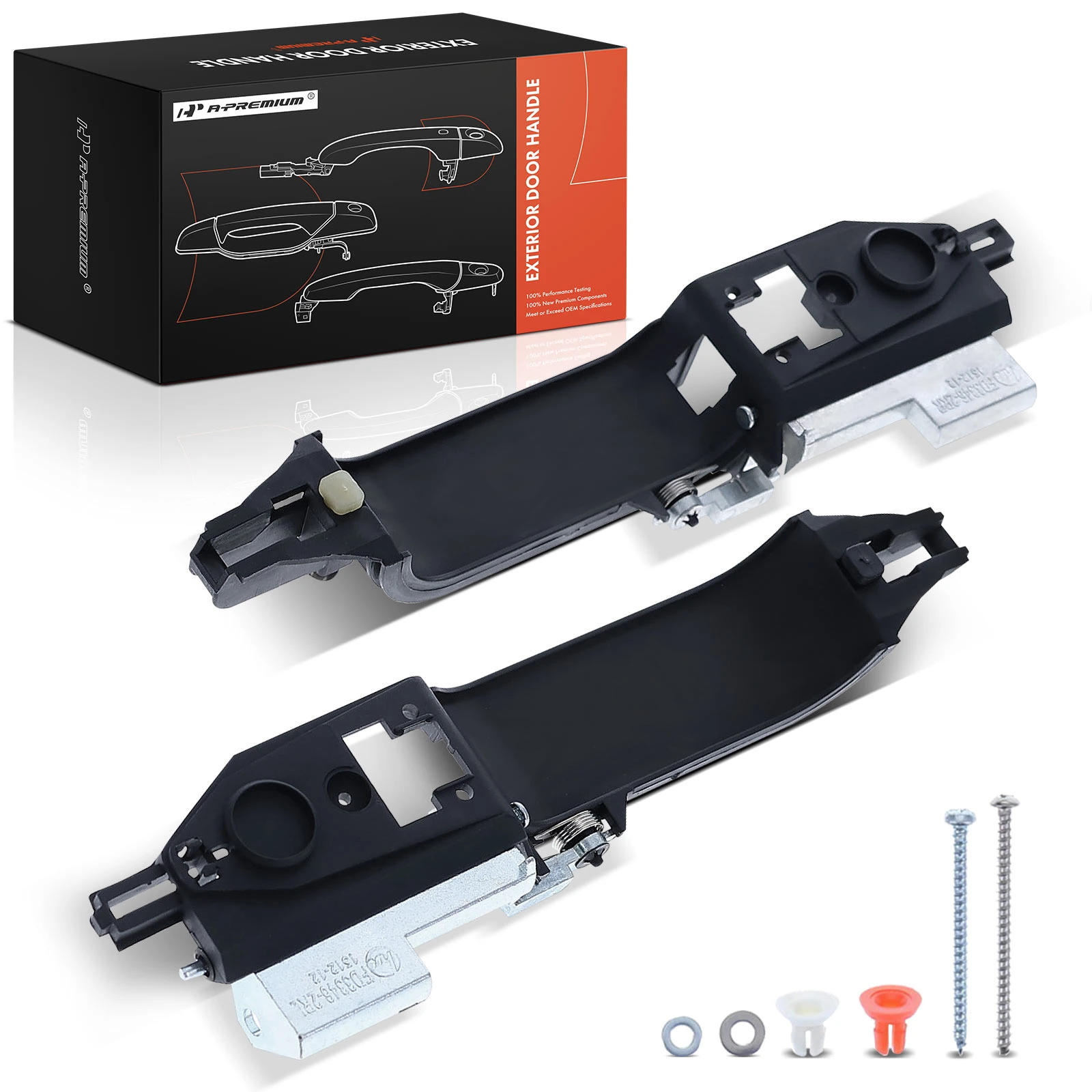 2 Pcs Rear Black Exterior Door Handle Reinforcement Bracket