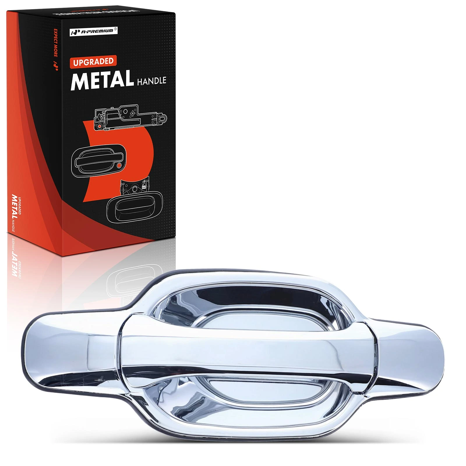Front Passenger Upgraded Metal Exterior Door Handle Chrome