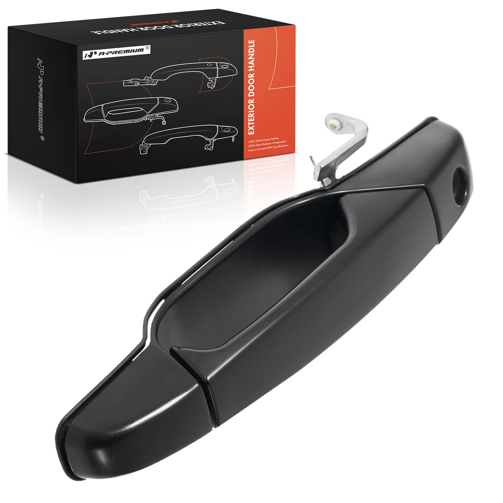 Front Driver Black Exterior Door Handle with Keyhole for 2007-2014 GMC Yukon