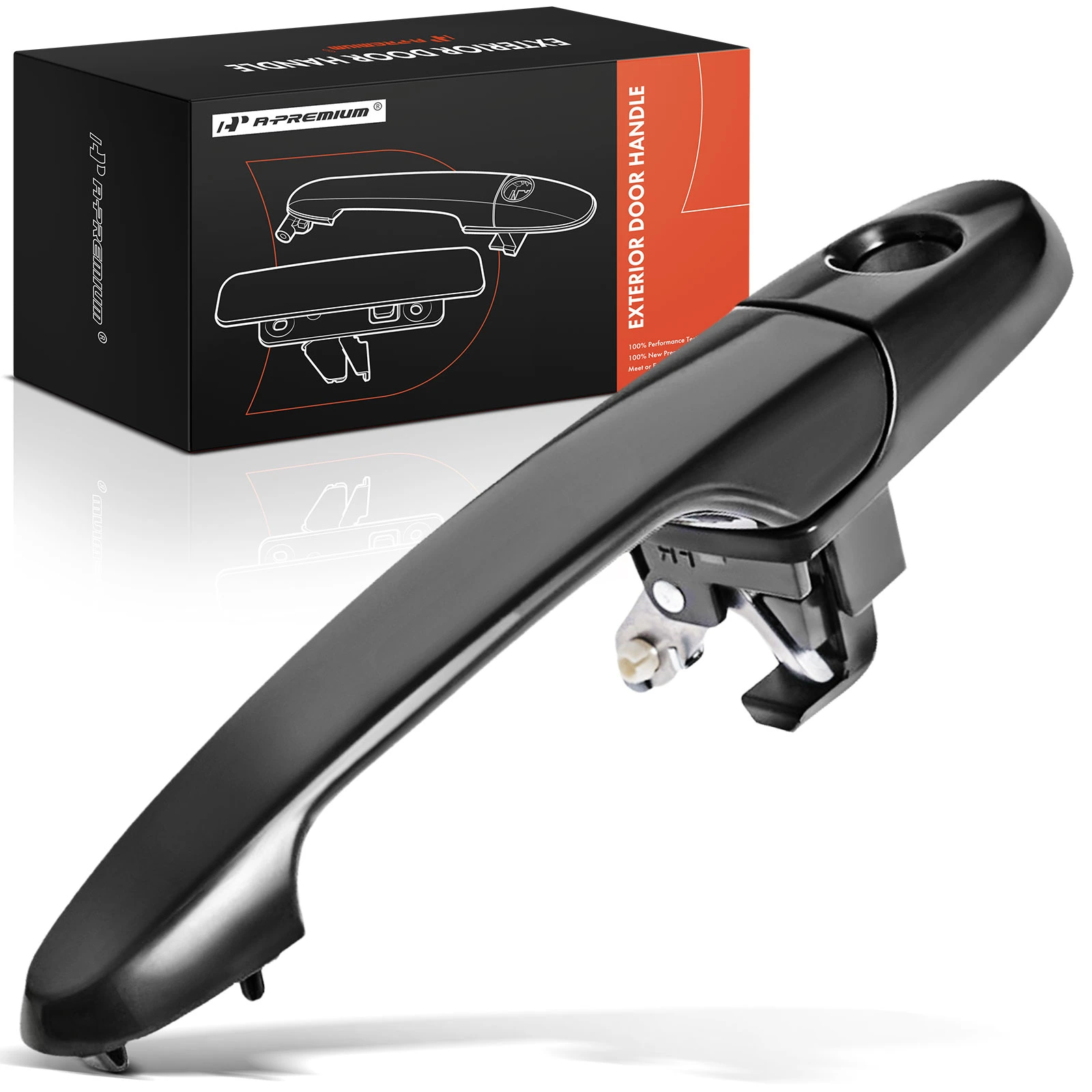 Front Driver Black Exterior Door Handle with Keyhole