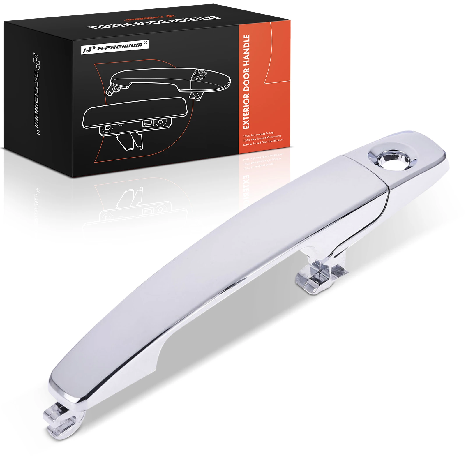 Front Driver or Passenger Chrome Exterior Door Handle with Keyhole