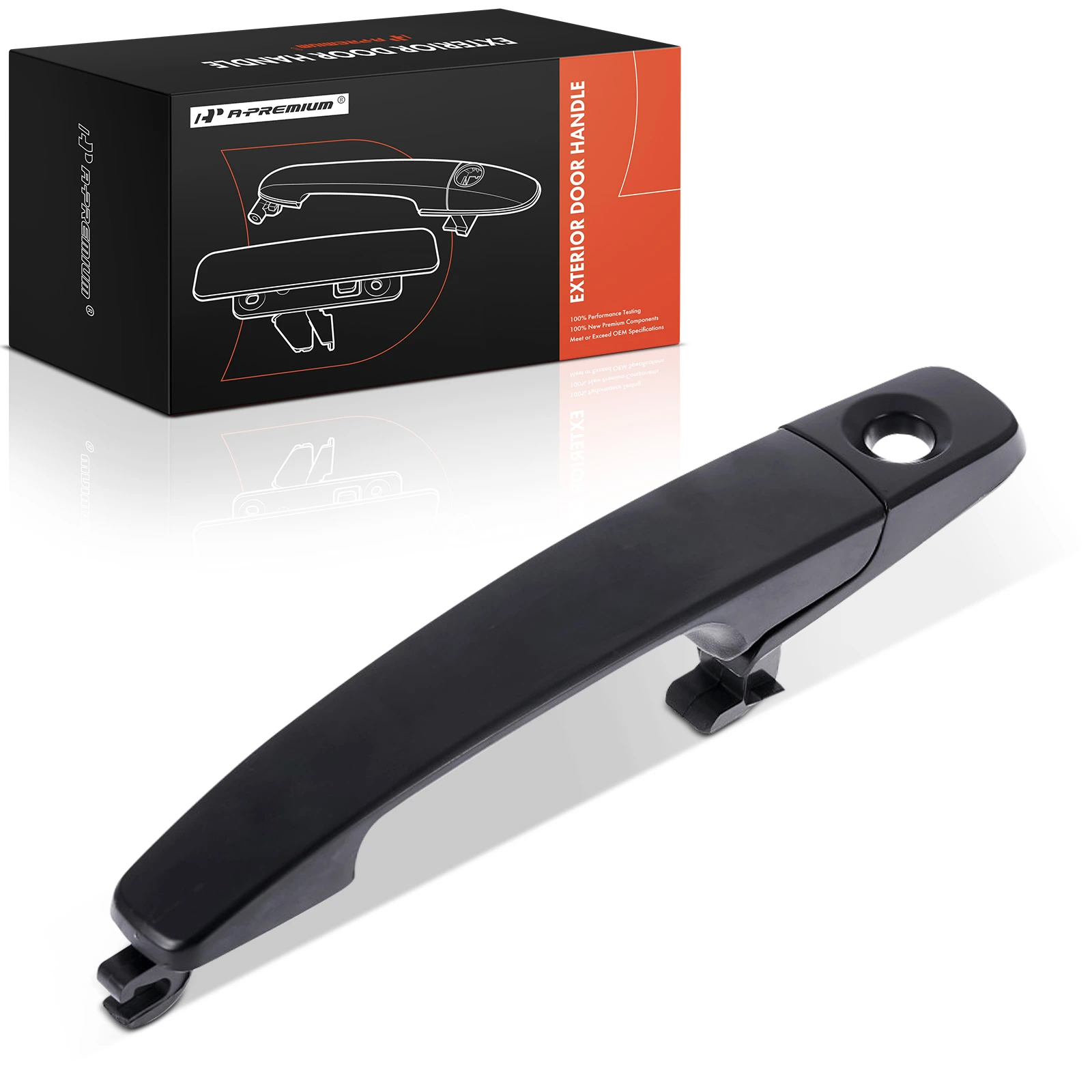 Front Driver Black Exterior Door Handle with Keyhole