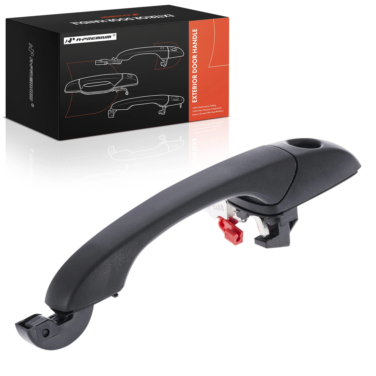 Front Driver Textured Black Exterior Door Handle with Keyhole