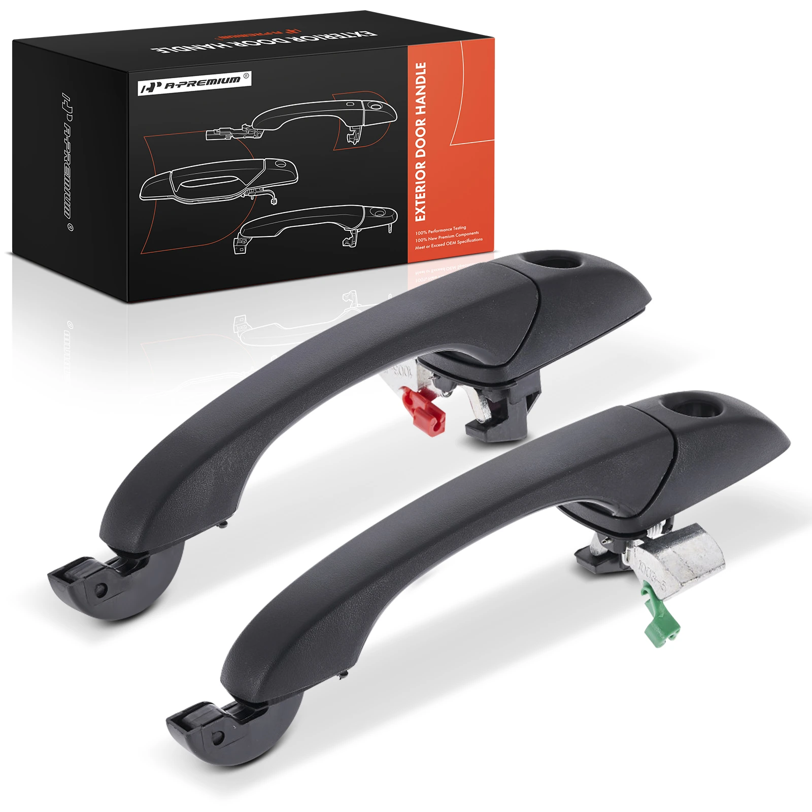 2 Pcs Front Textured Black Exterior Door Handle with Keyhole