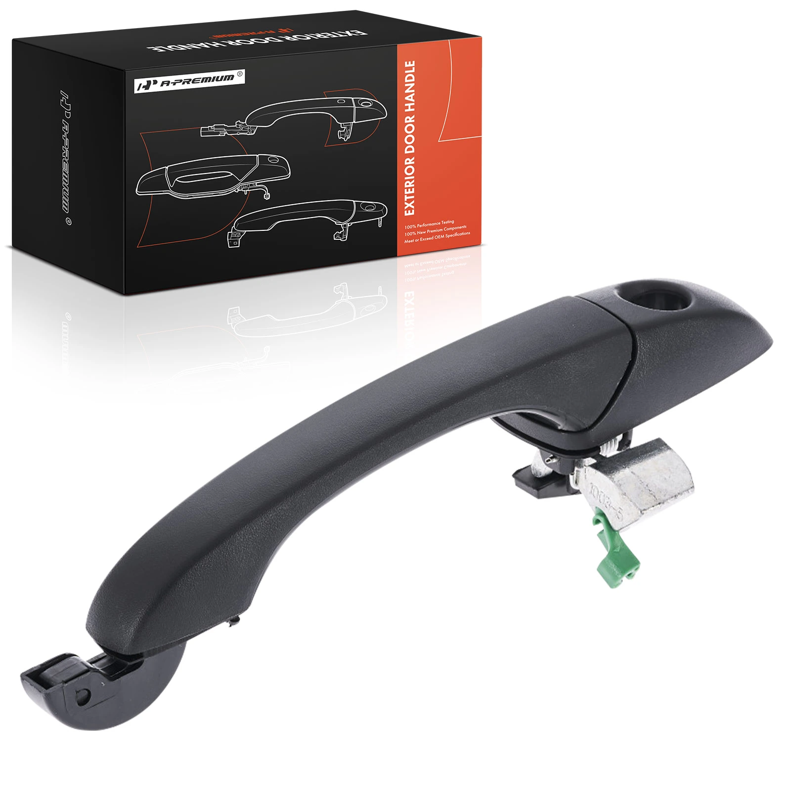 Front Passenger Textured Black Exterior Door Handle with Keyhole