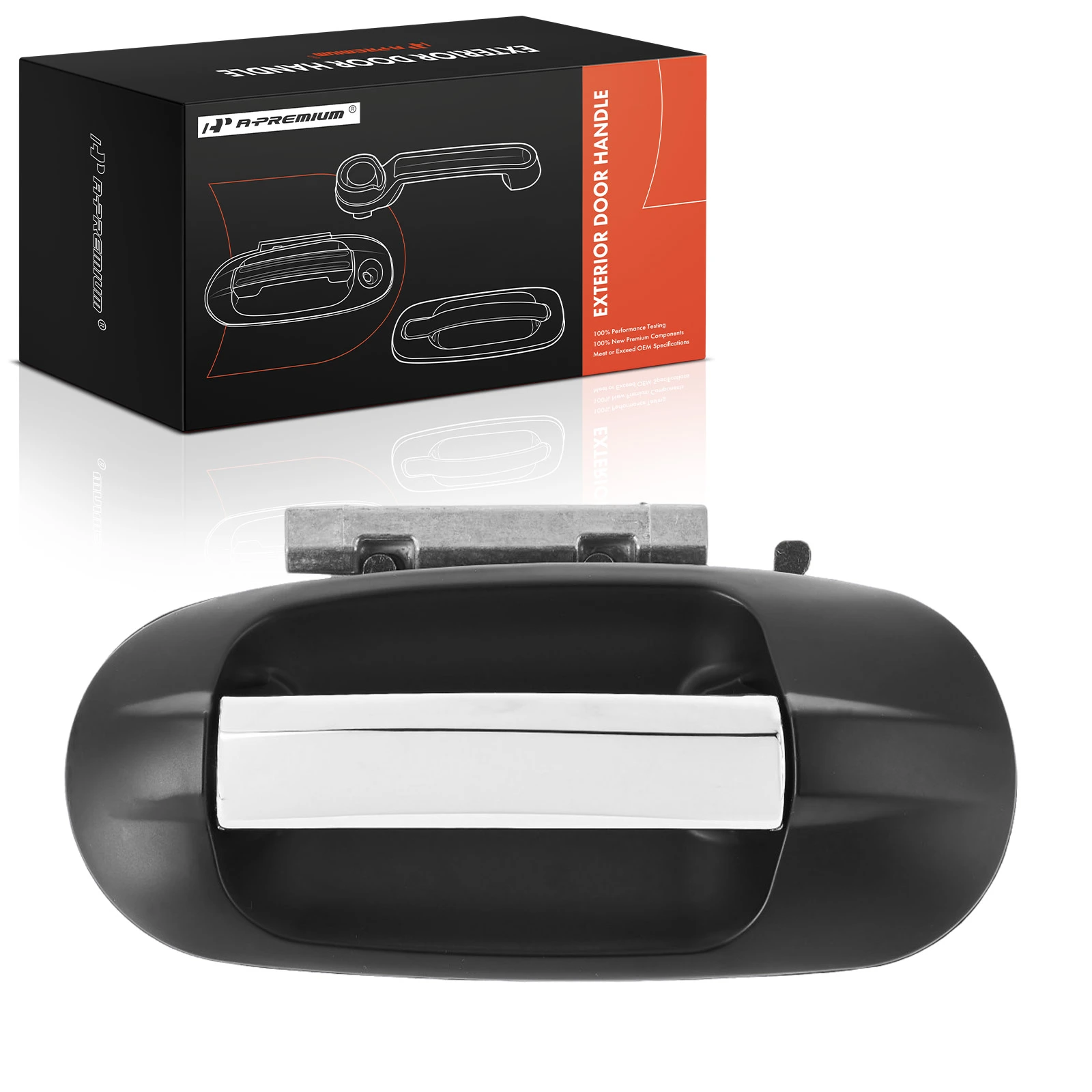 Rear Driver Black & Chrome Exterior Door Handle