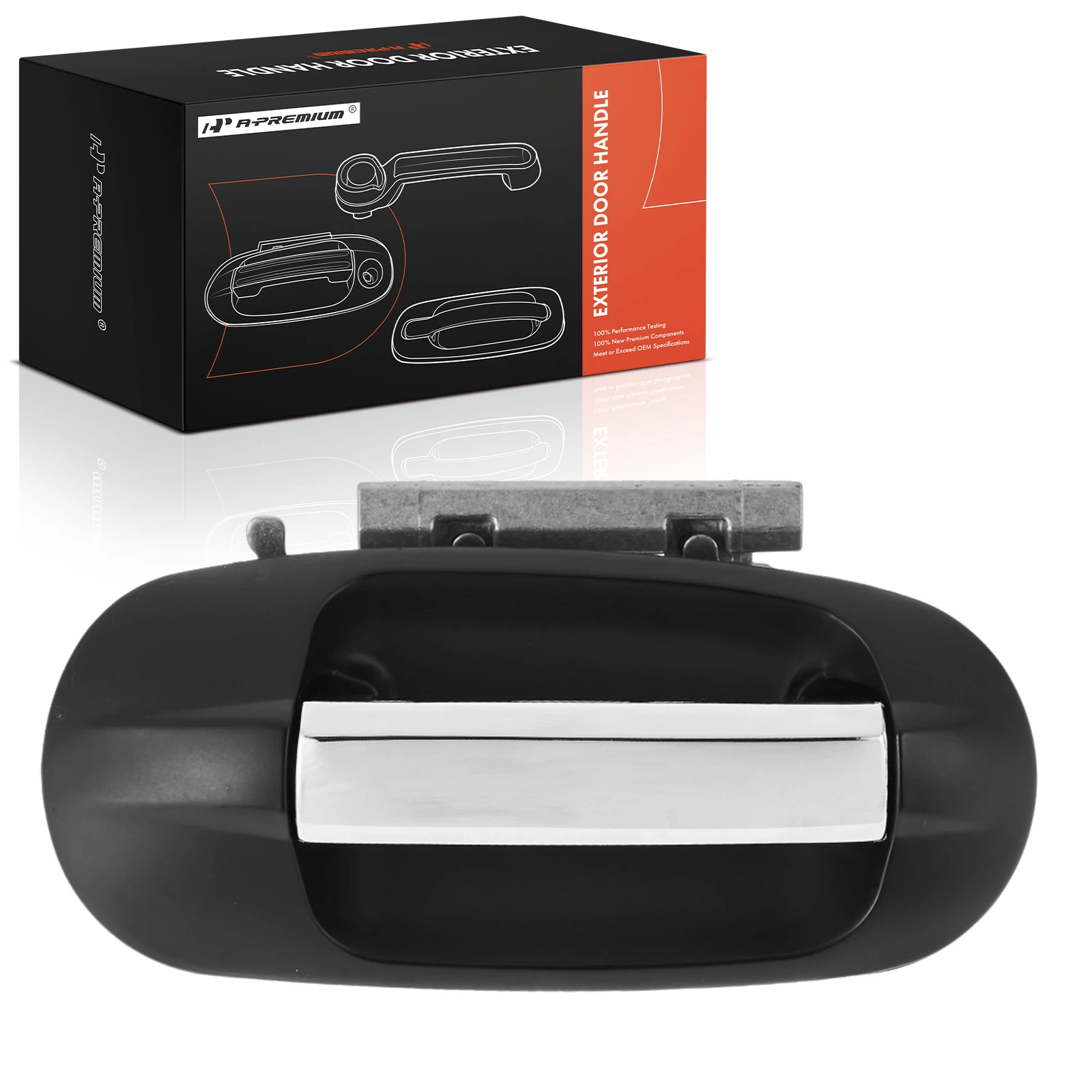 Front Passenger Black & Chrome Exterior Door Handle