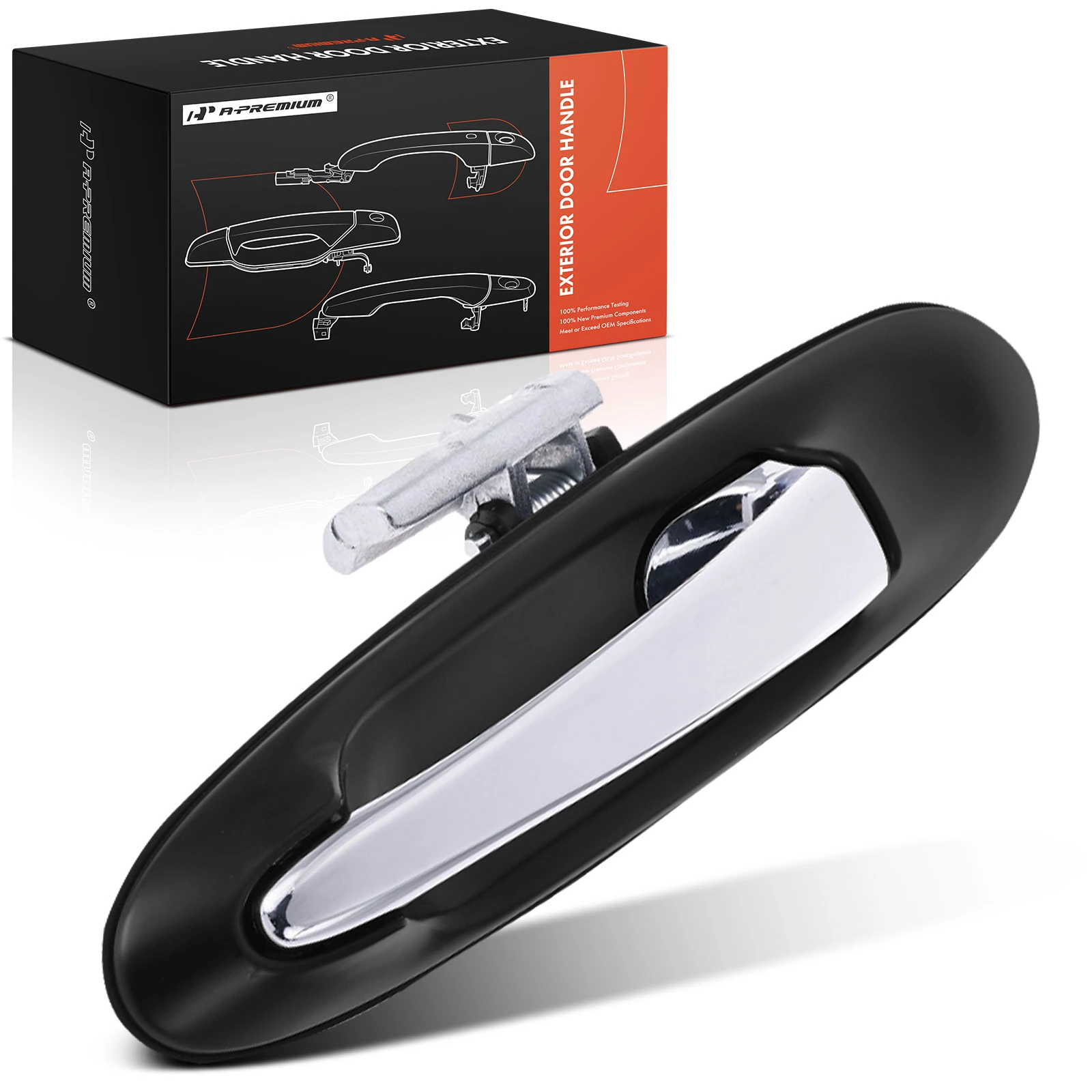 Rear Driver Chrome & Black Primed Outside Handle for Lincoln Town Car 2004-2011