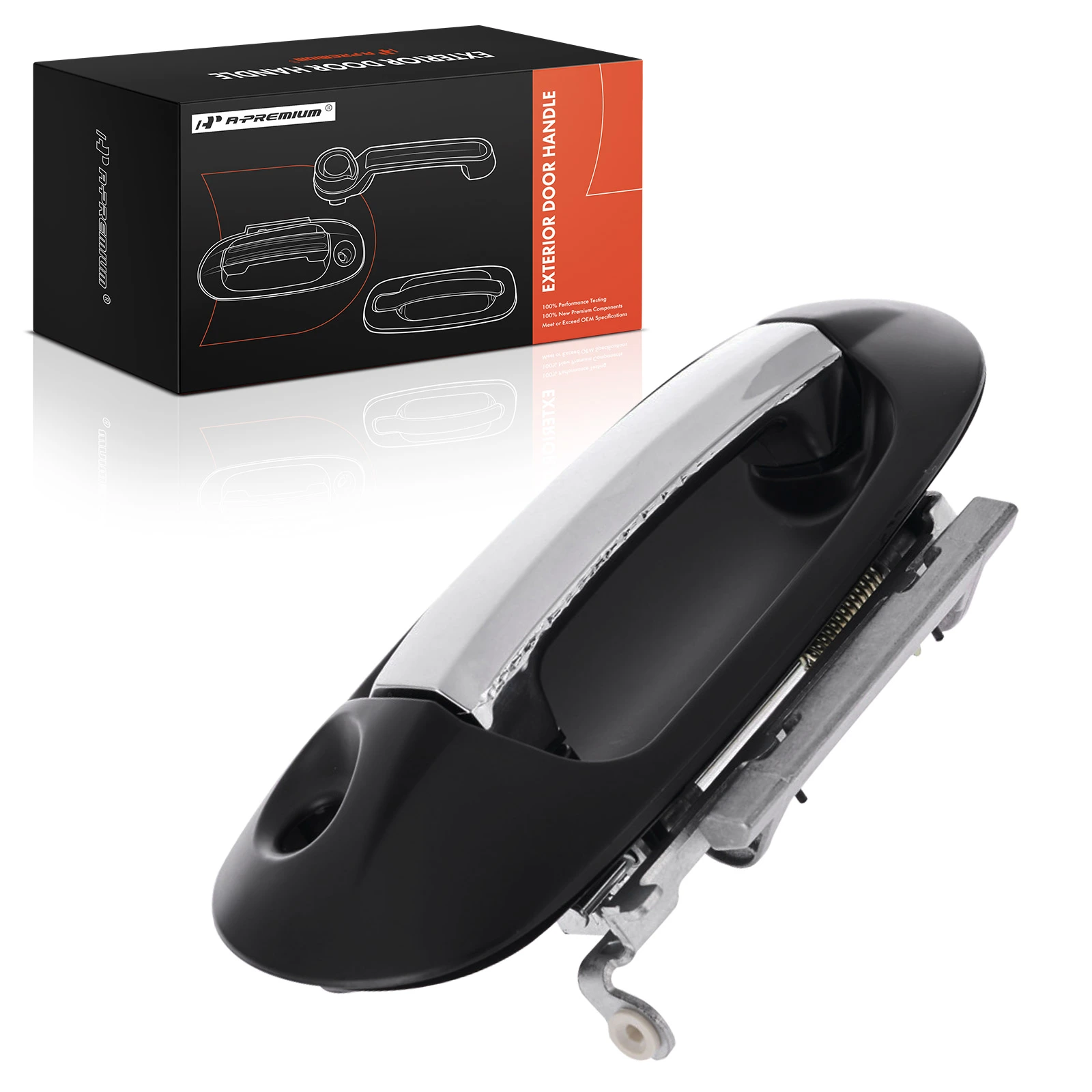 Front Driver Black & Chrome Exterior Door Handle