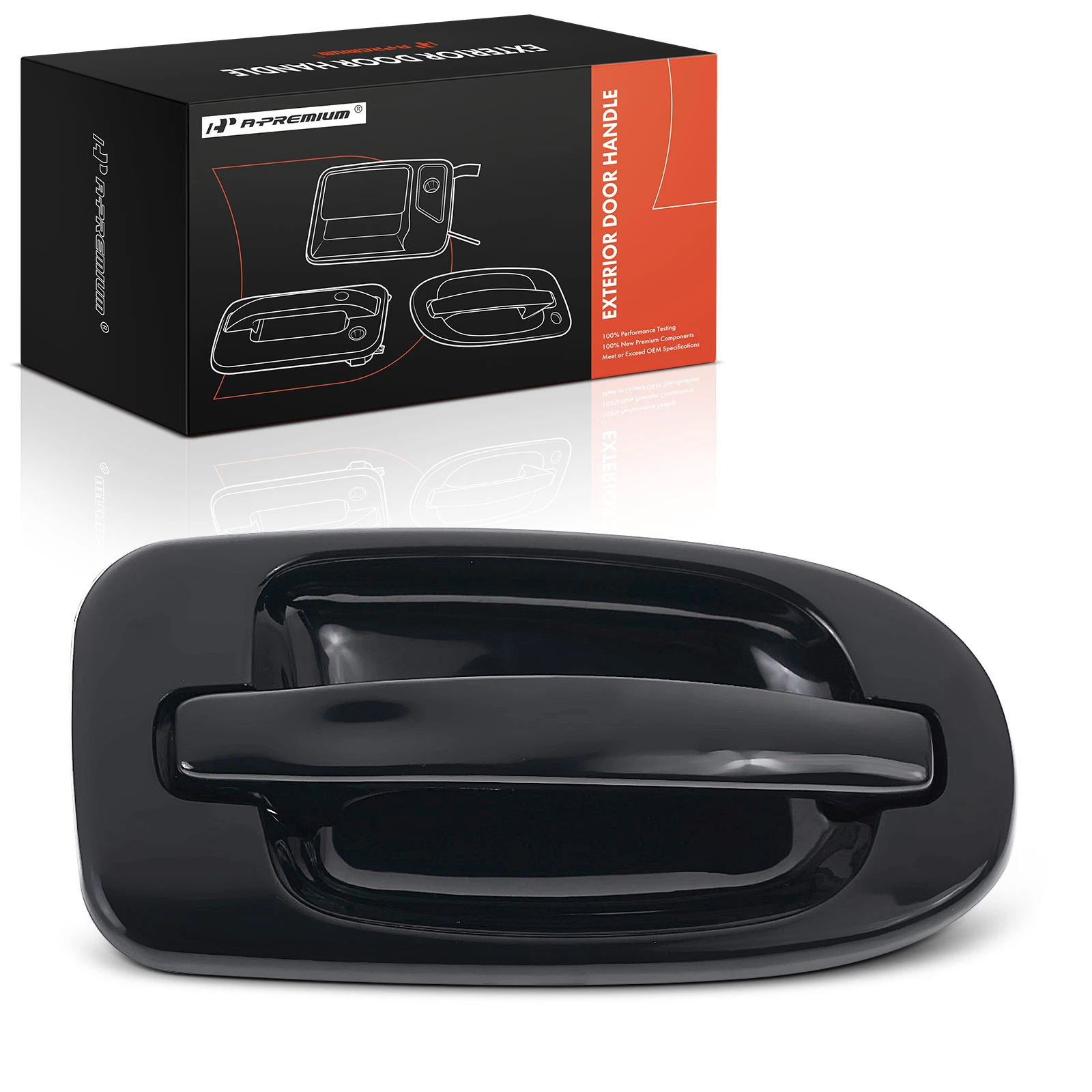 Rear Driver Smooth Black Exterior Door Handle for 1999-2009 Pontiac Montana