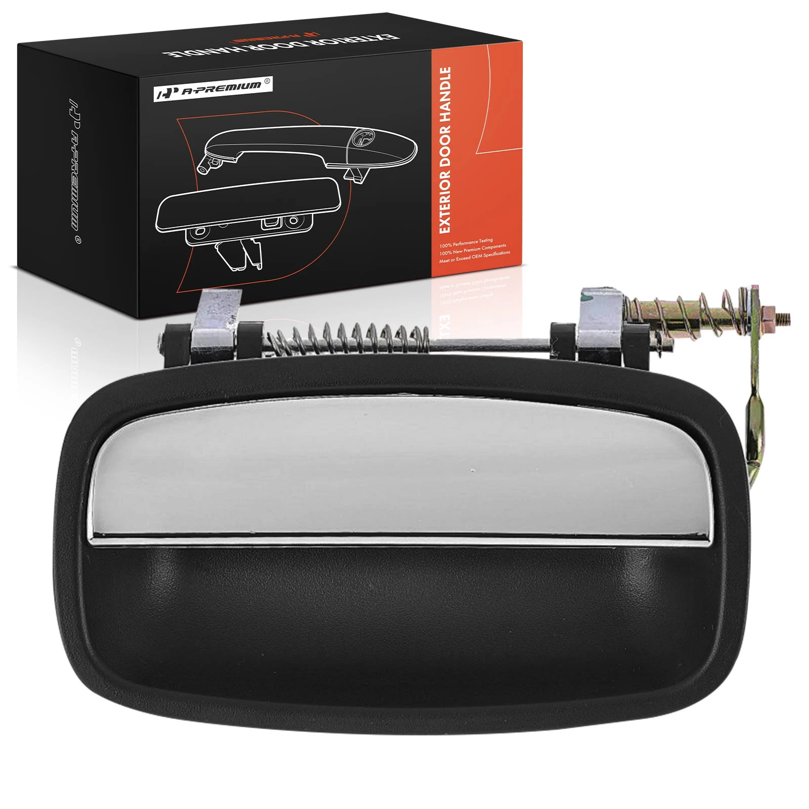 Rear Driver Chrome & Black Texture Exterior Door Handle