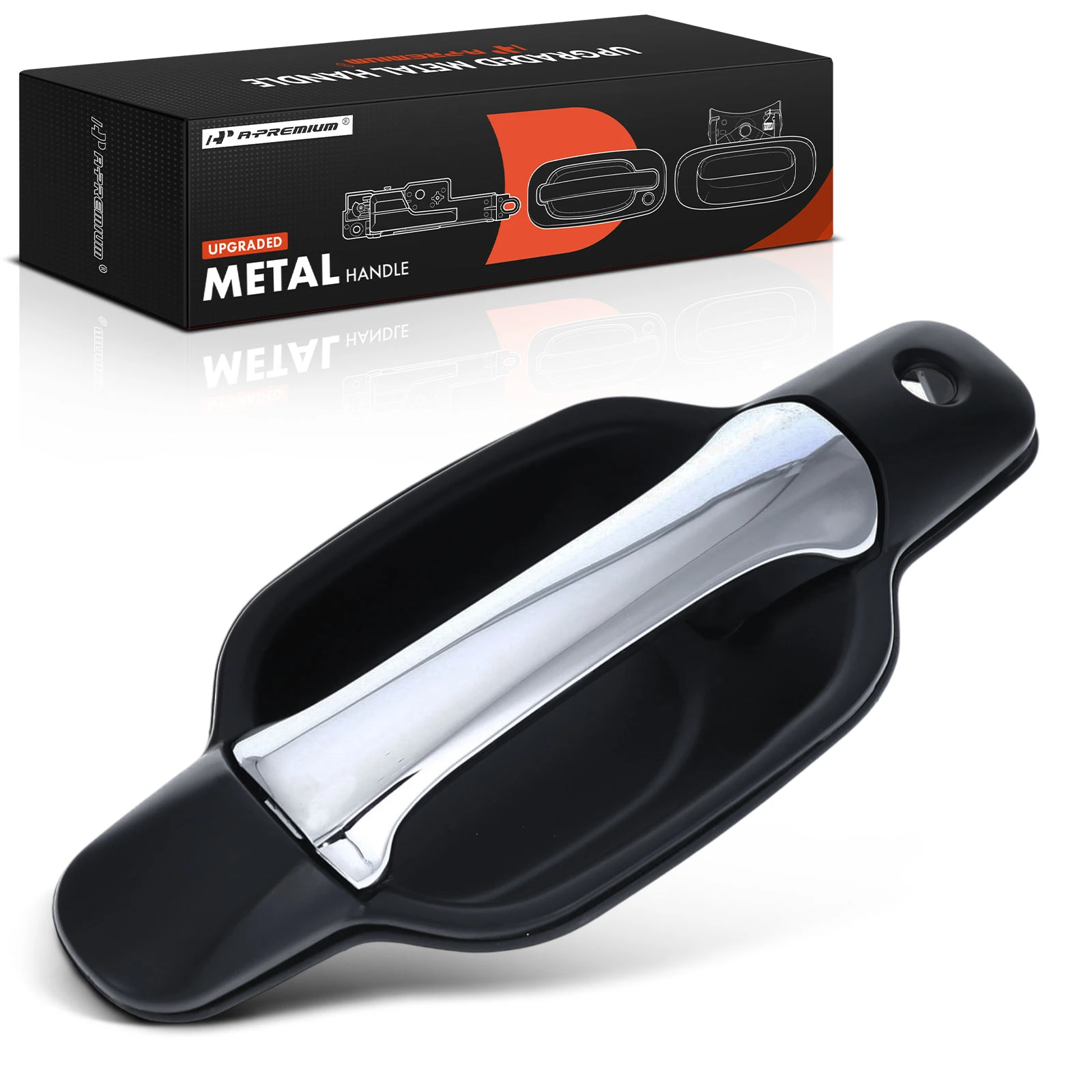 Front Driver Upgraded Metal Exterior Door Handle with Keyhole