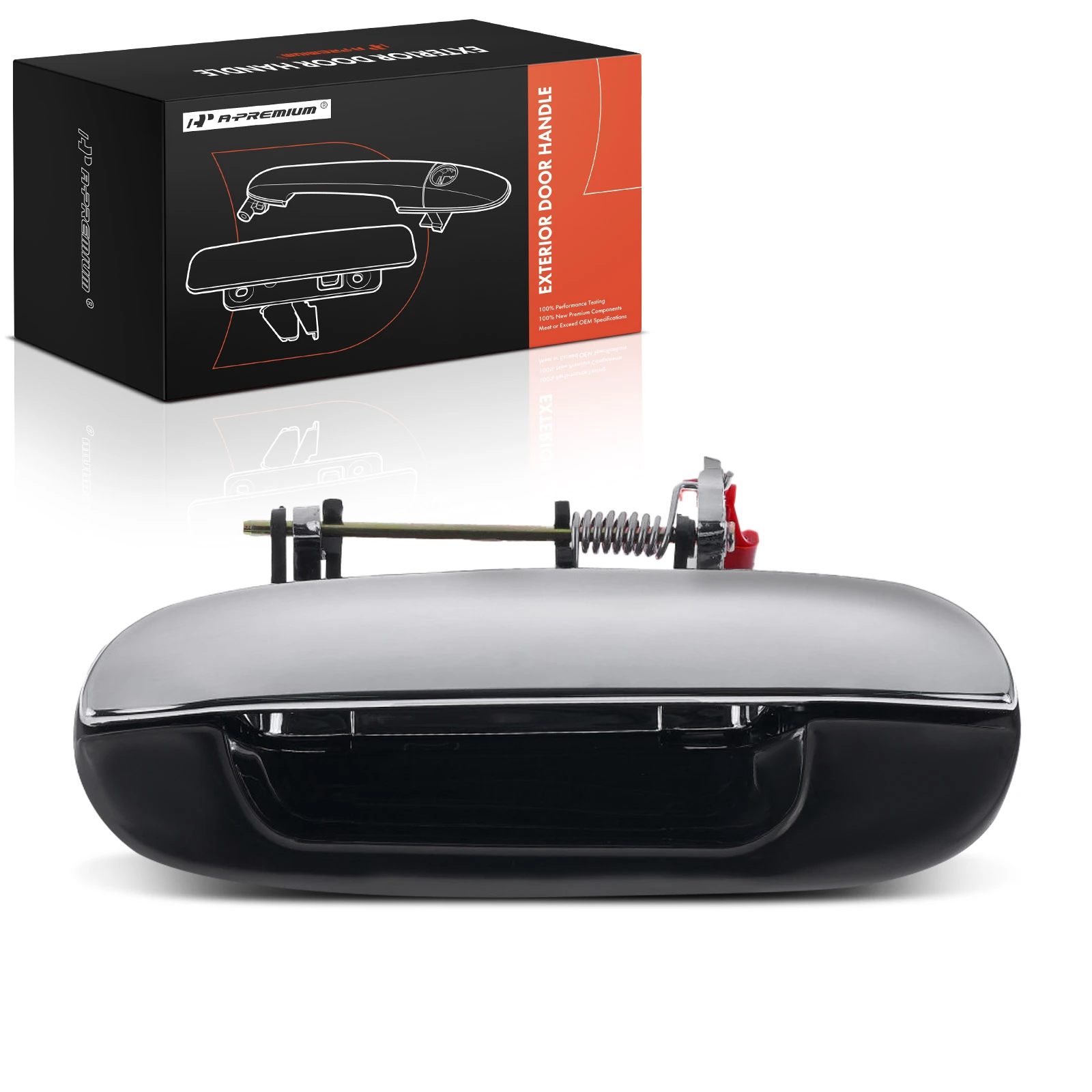 Rear Driver Chrome & Smooth Black Exterior Door Handle for 2005-2009 Saab 9-7x