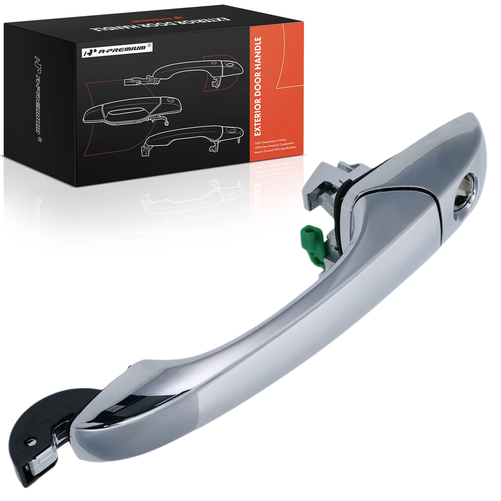 Front Passenger Chrome Exterior Door Handle with Keyhole