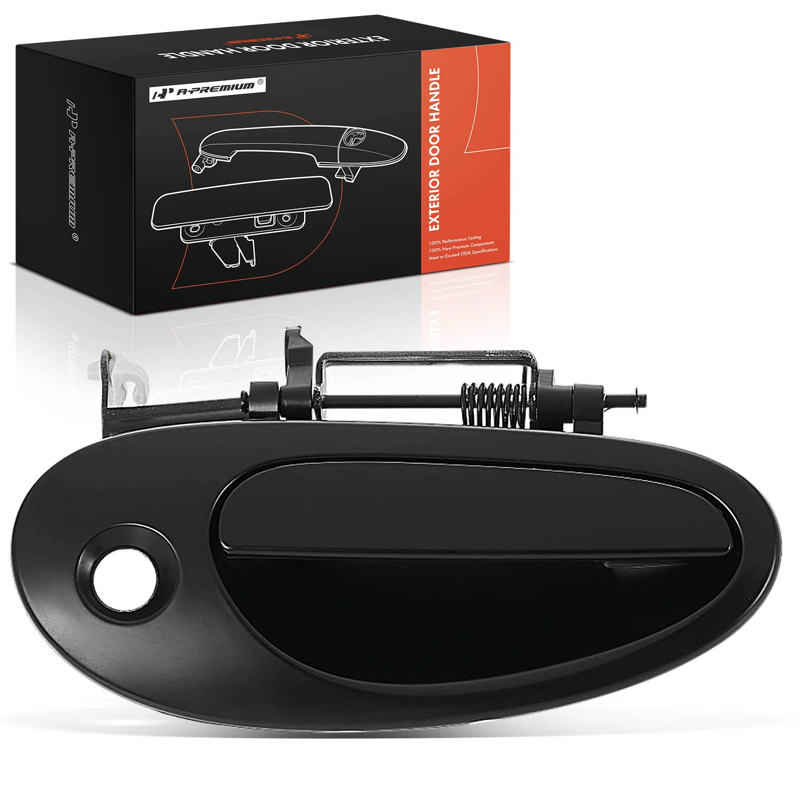 Front Passenger Black Exterior Handle with keyhole